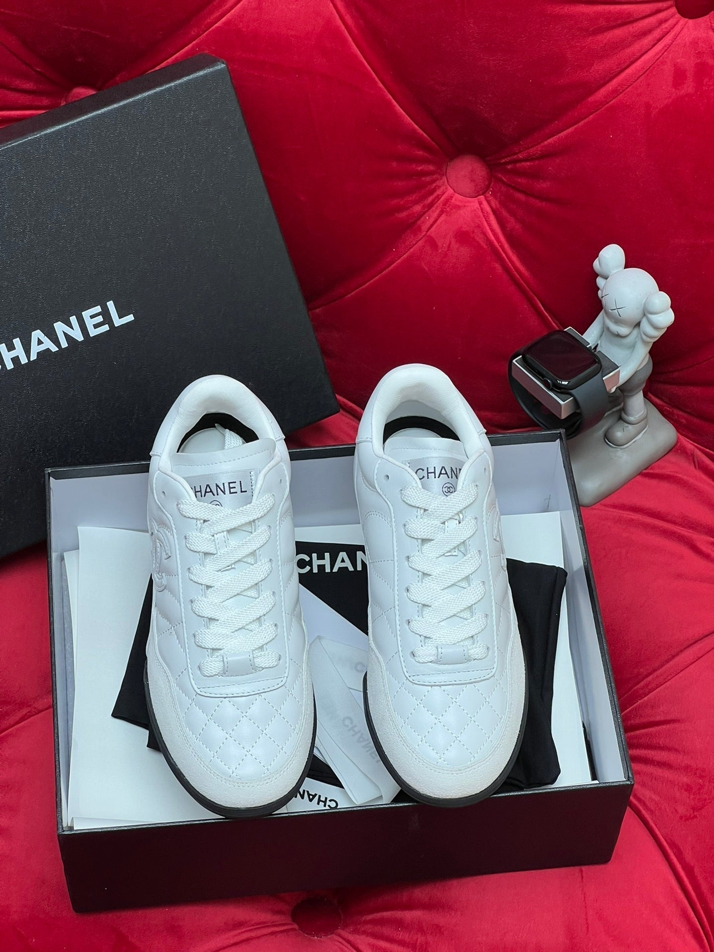 cc low sneaker white quilted calfskin