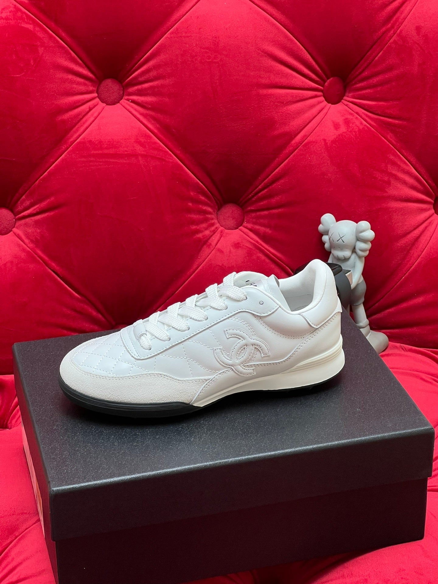 cc low sneaker white quilted calfskin