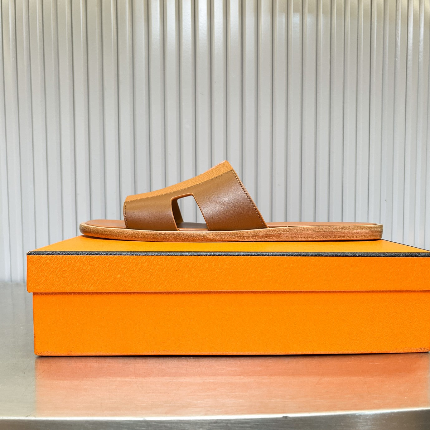 HM Men's Izmir Slide Brown Cowhide 669076