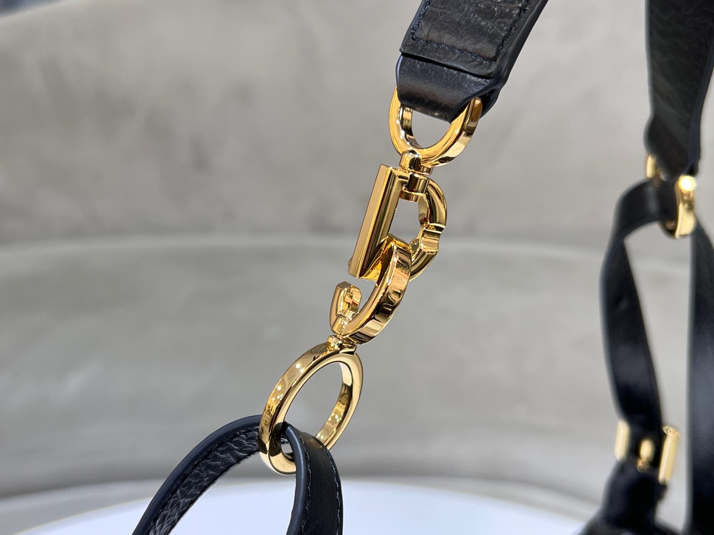 CD  Hobo Bag 23 With Chain Black Wrinkled Calfskin