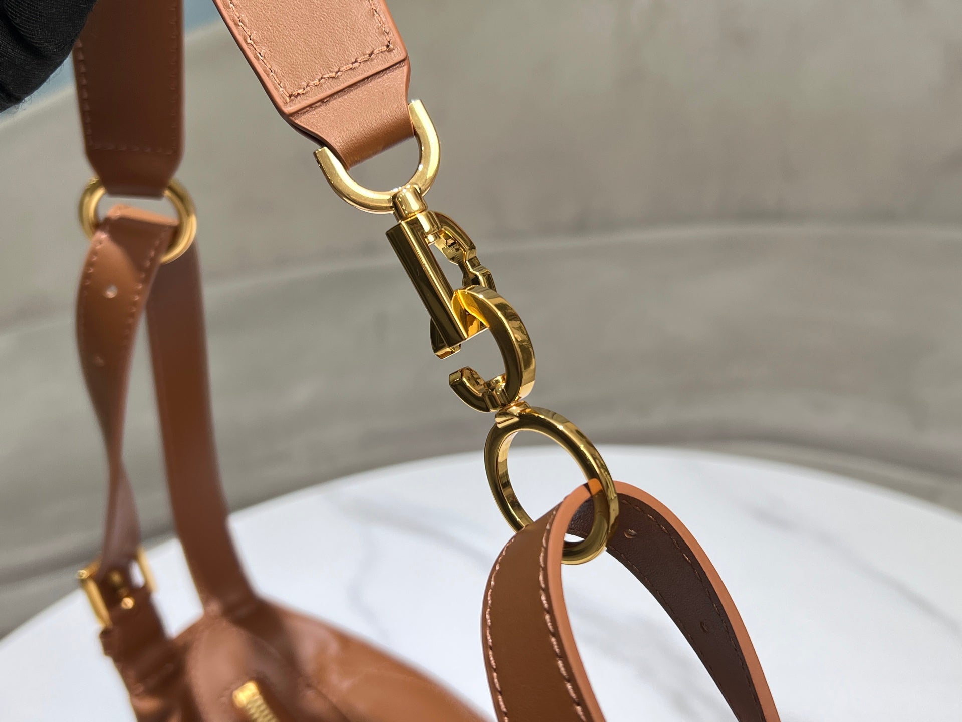 CD  Hobo Bag 23 With Chain Brown Calfskin