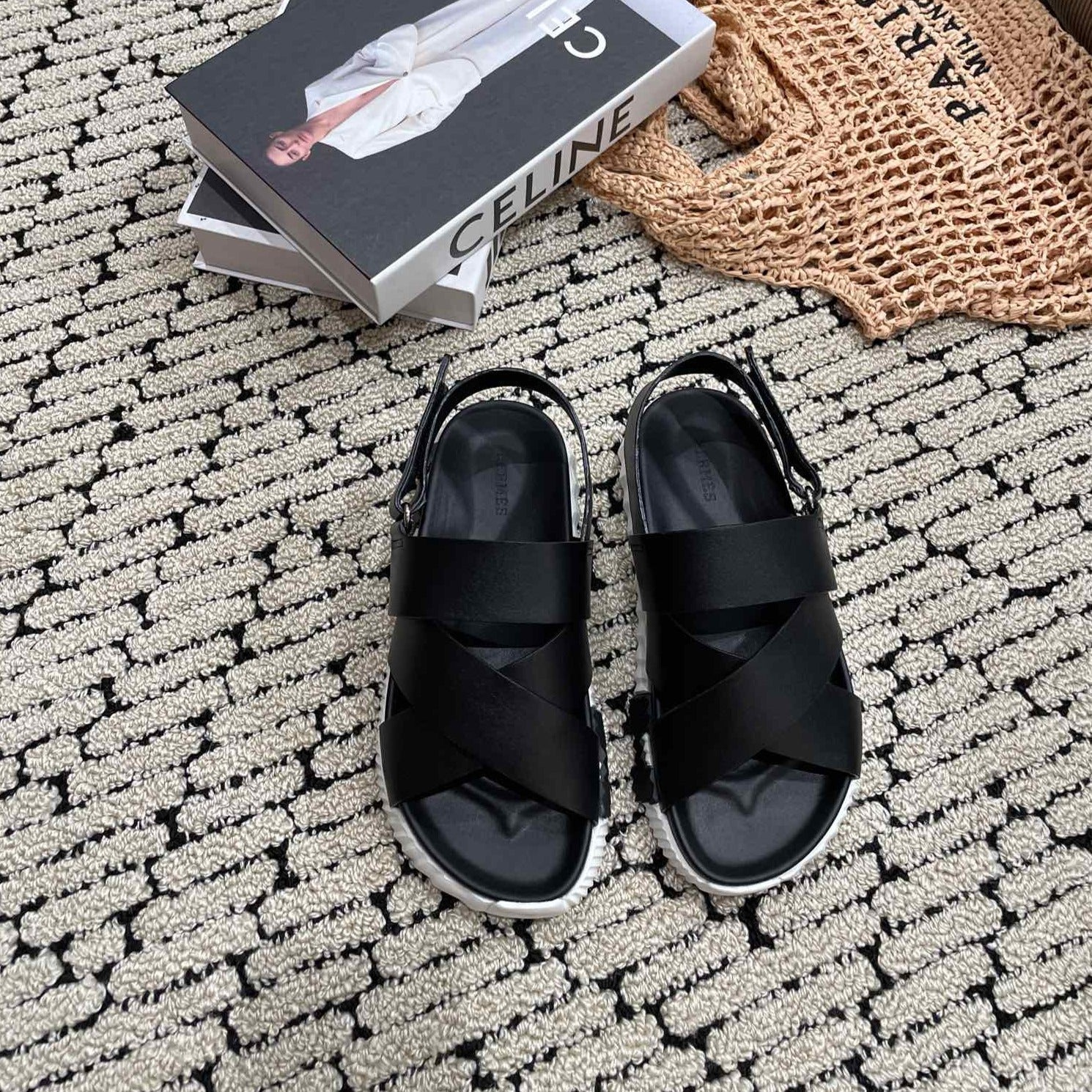 ELECTRIC SANDAL BLACK CALFSKIN