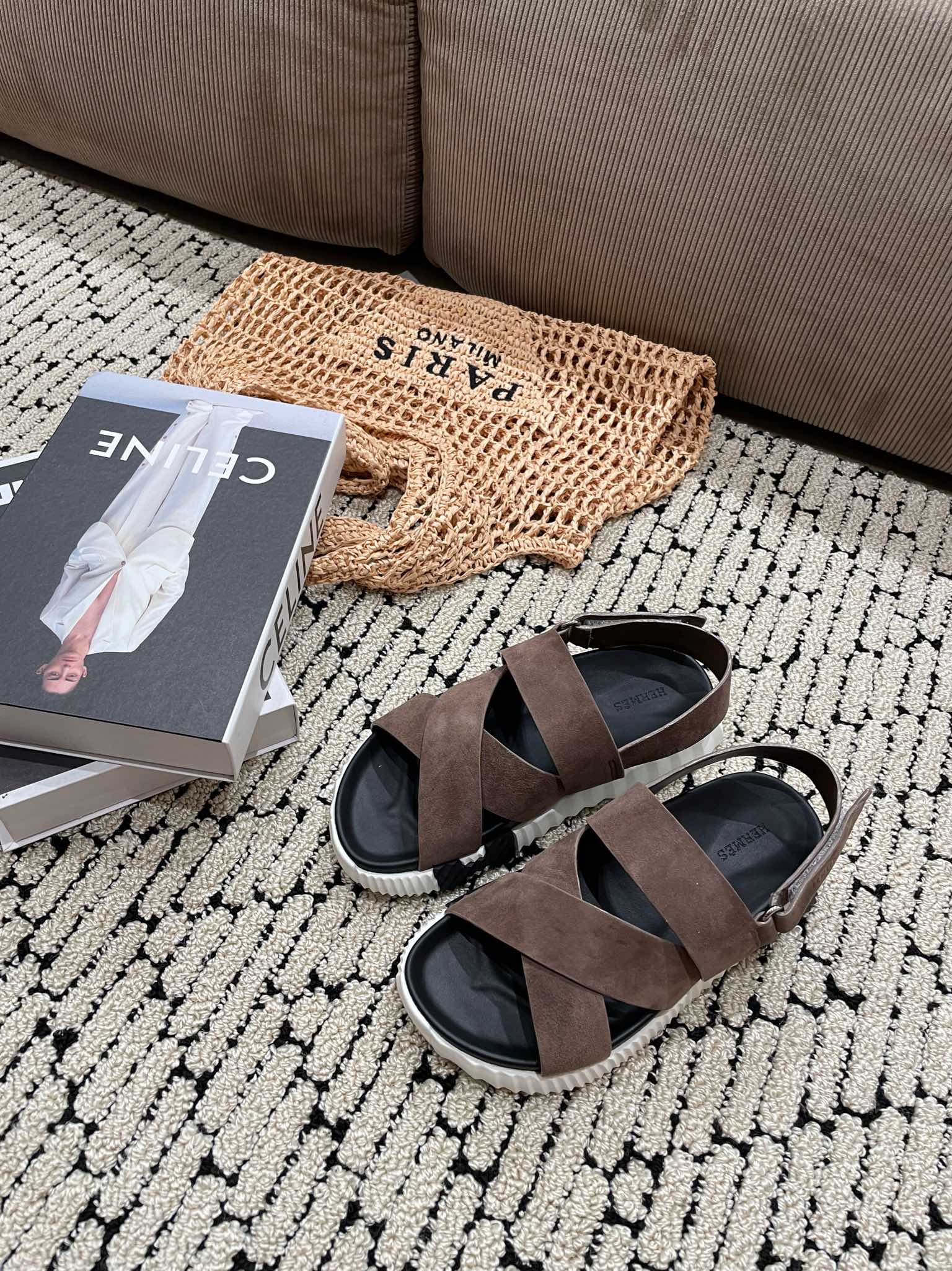 ELECTRIC SANDAL BLACK MIX BROWN SUEDE