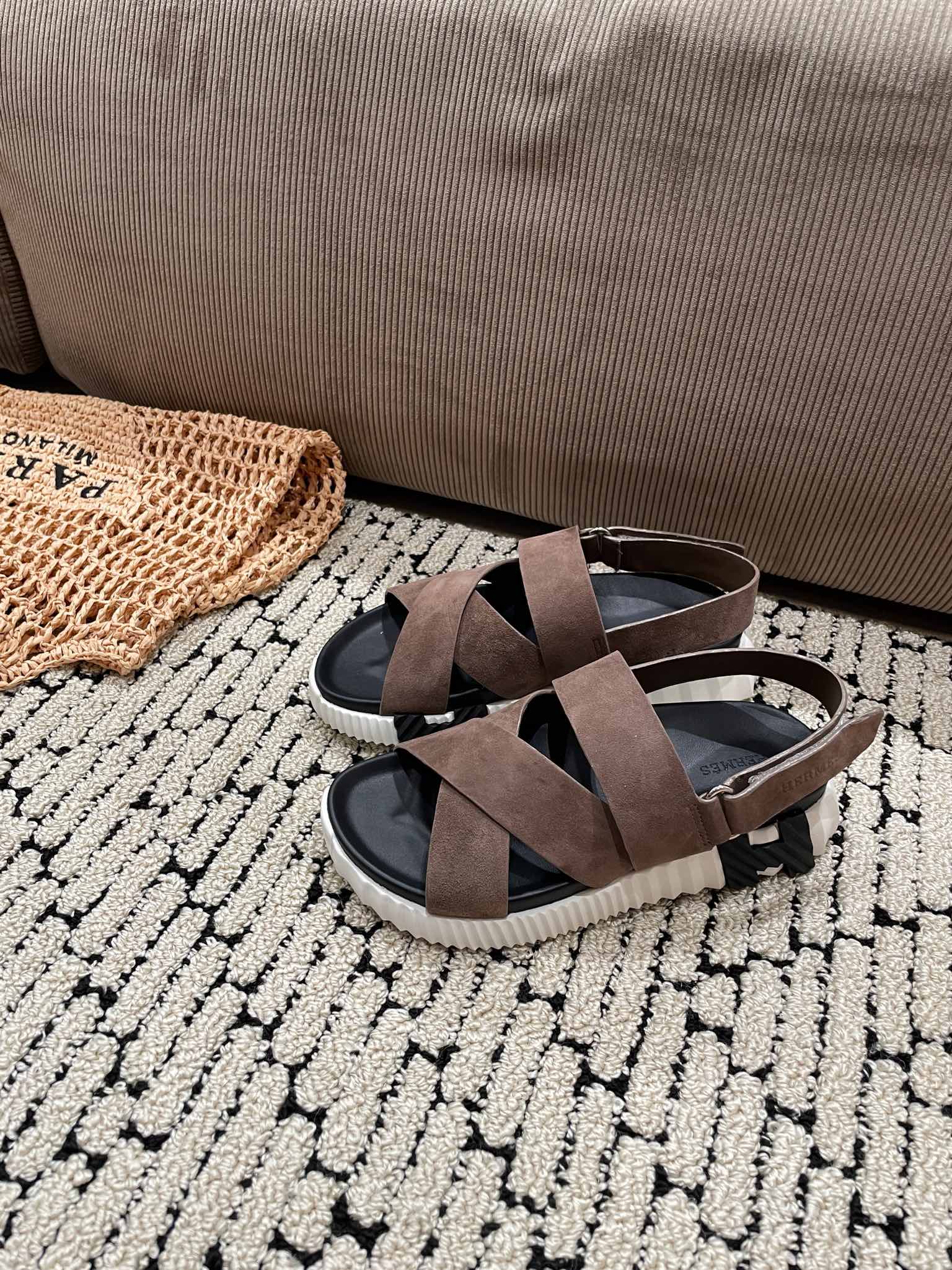 ELECTRIC SANDAL BLACK MIX BROWN SUEDE