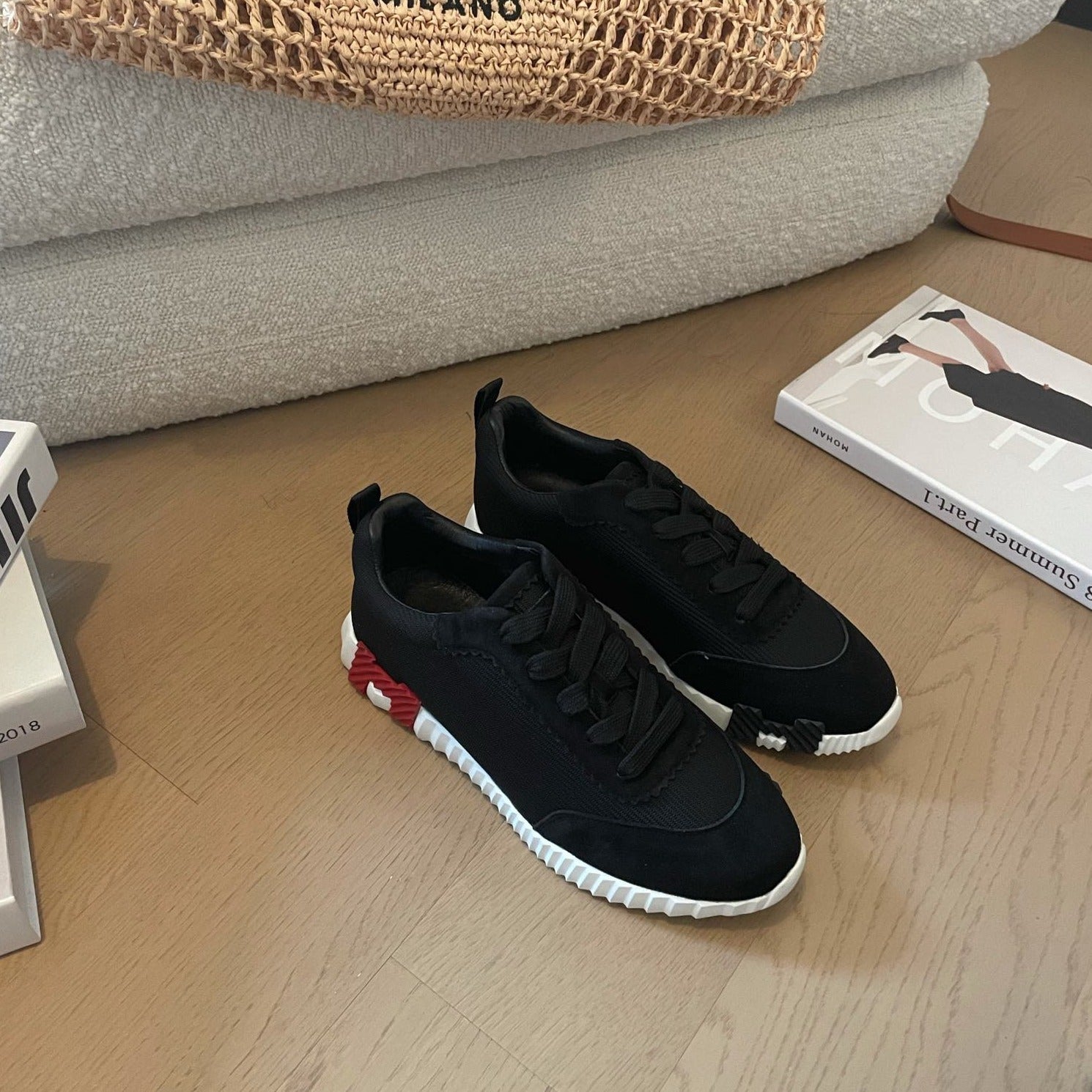 BOUNCING SNEAKERS BLACK CALFSKIN