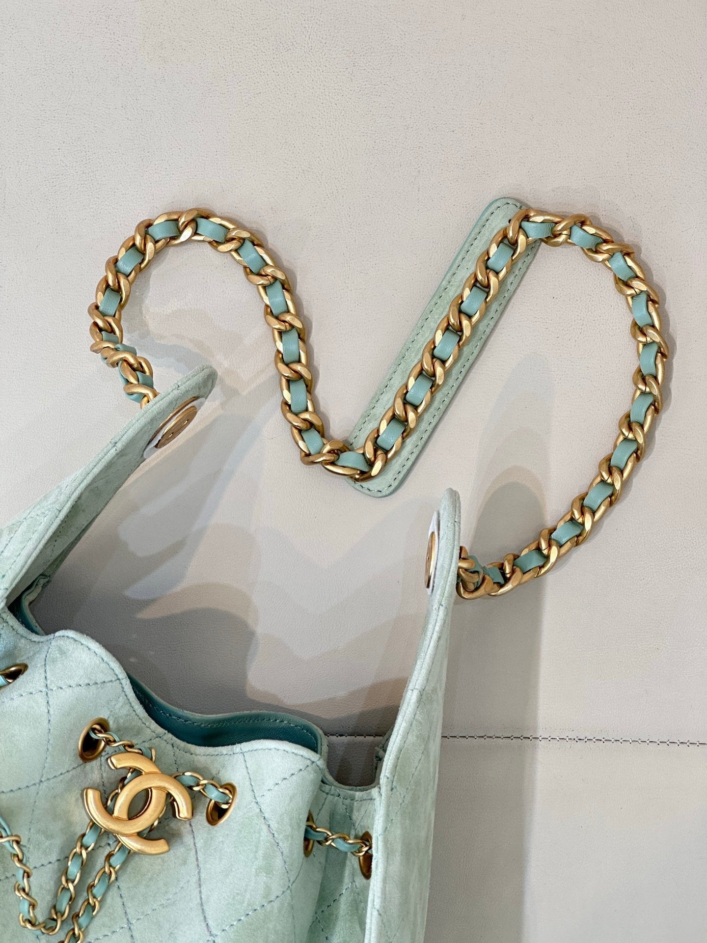 CC 25C Hobo Bags 40cm Light Green Suede