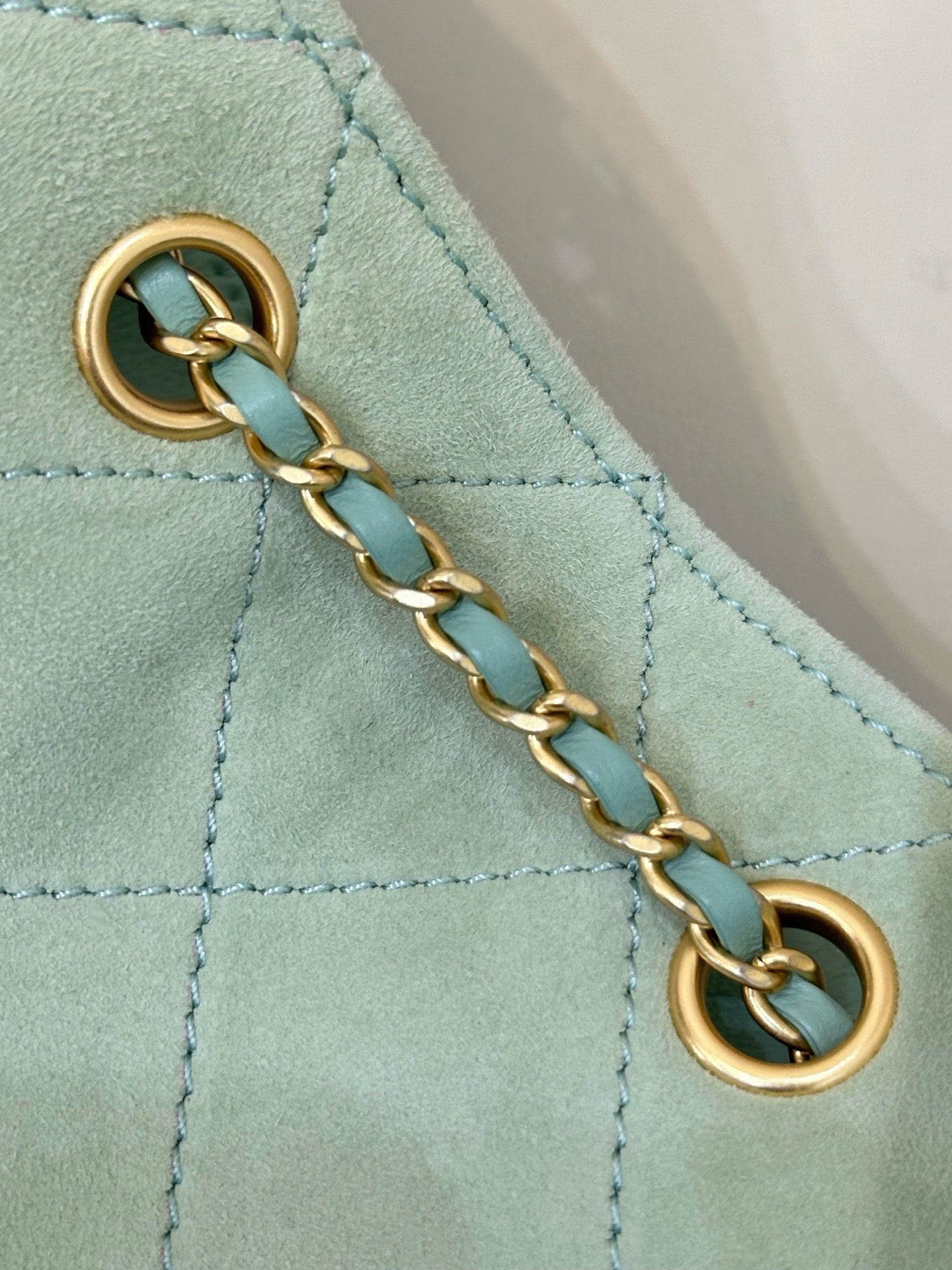 CC 25C Hobo Bags 40cm Light Green Suede