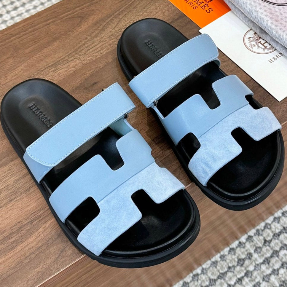 HM 2025 Chypre Sandals Blue Suede Calfskin 294385