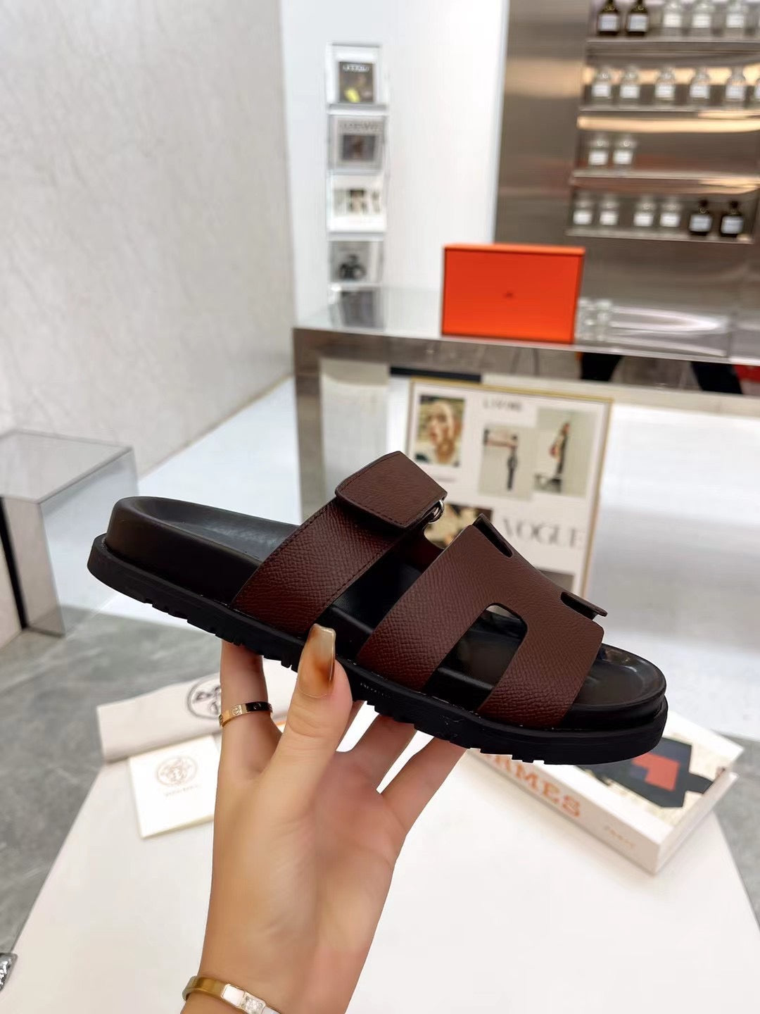 HM 2025 Chypre Sandals Dark Brown Cowhide 294377
