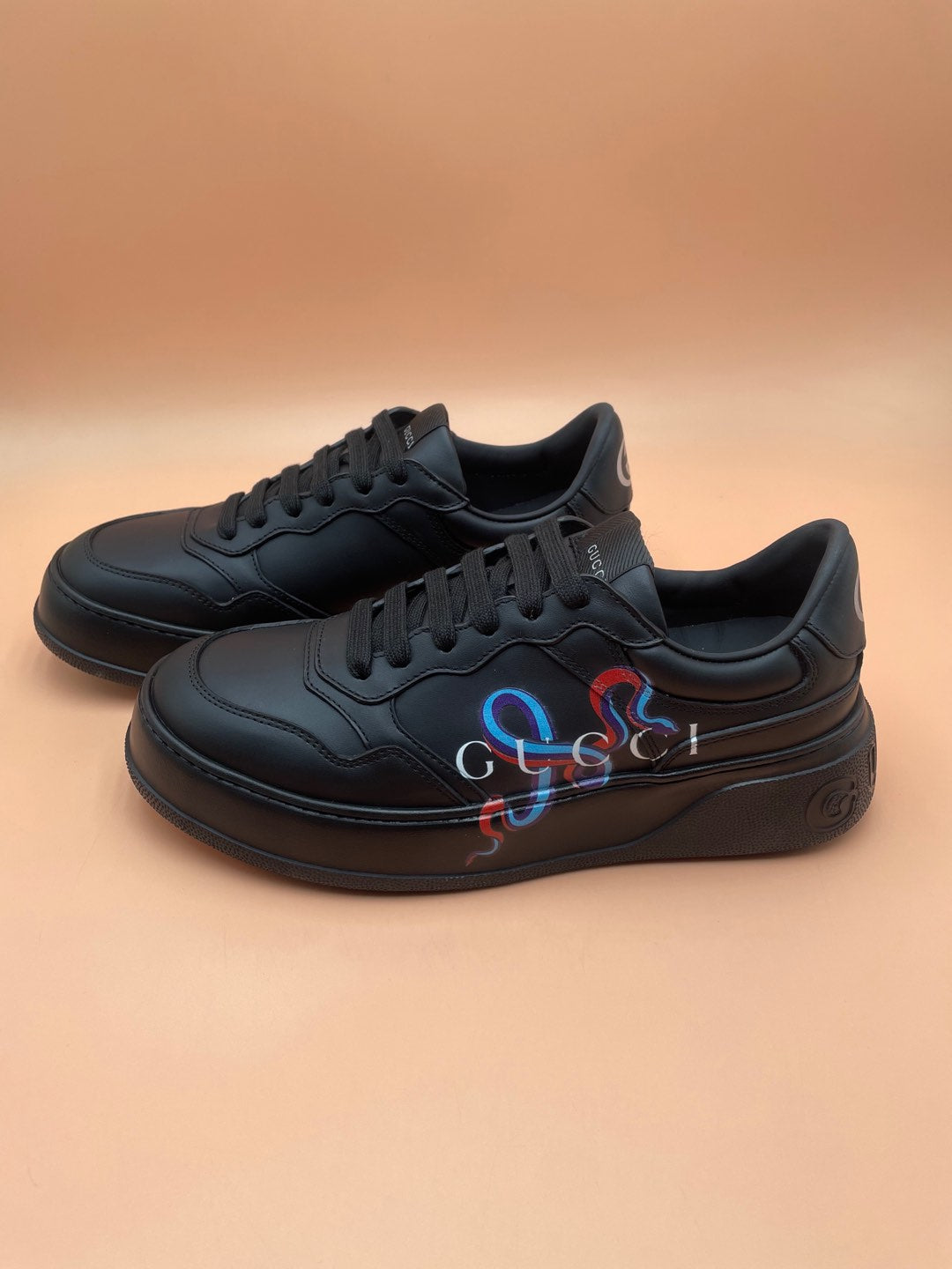 GG Men's Sneaker Black Cowhide 523544