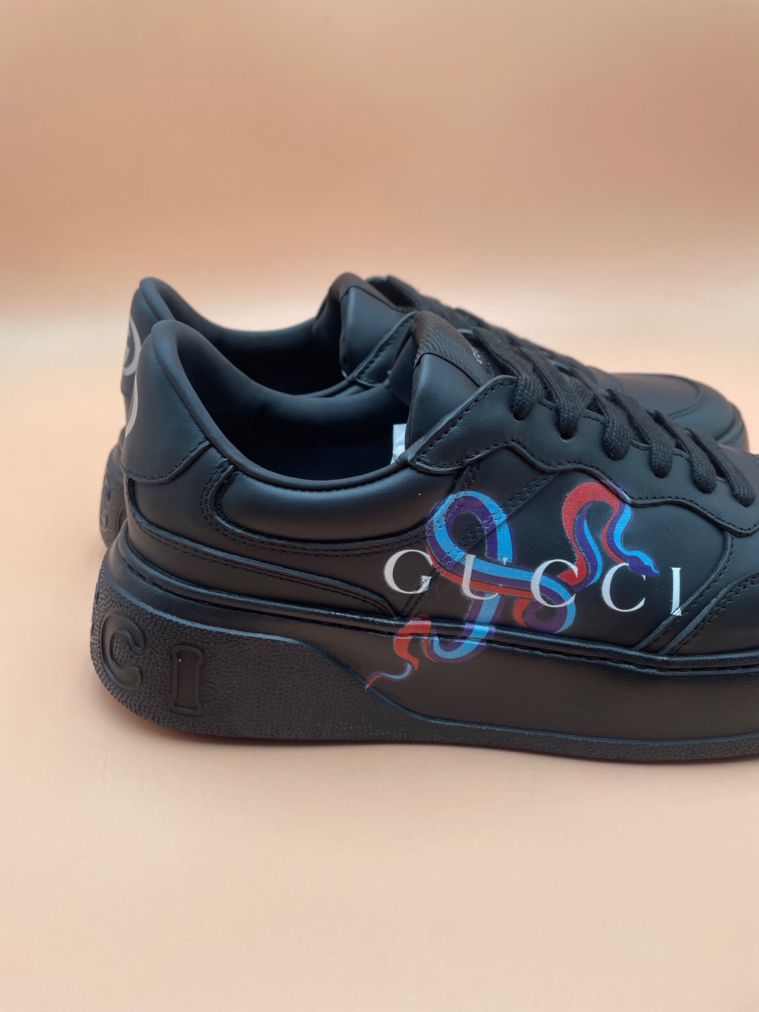 GG Men's Sneaker Black Cowhide 523544