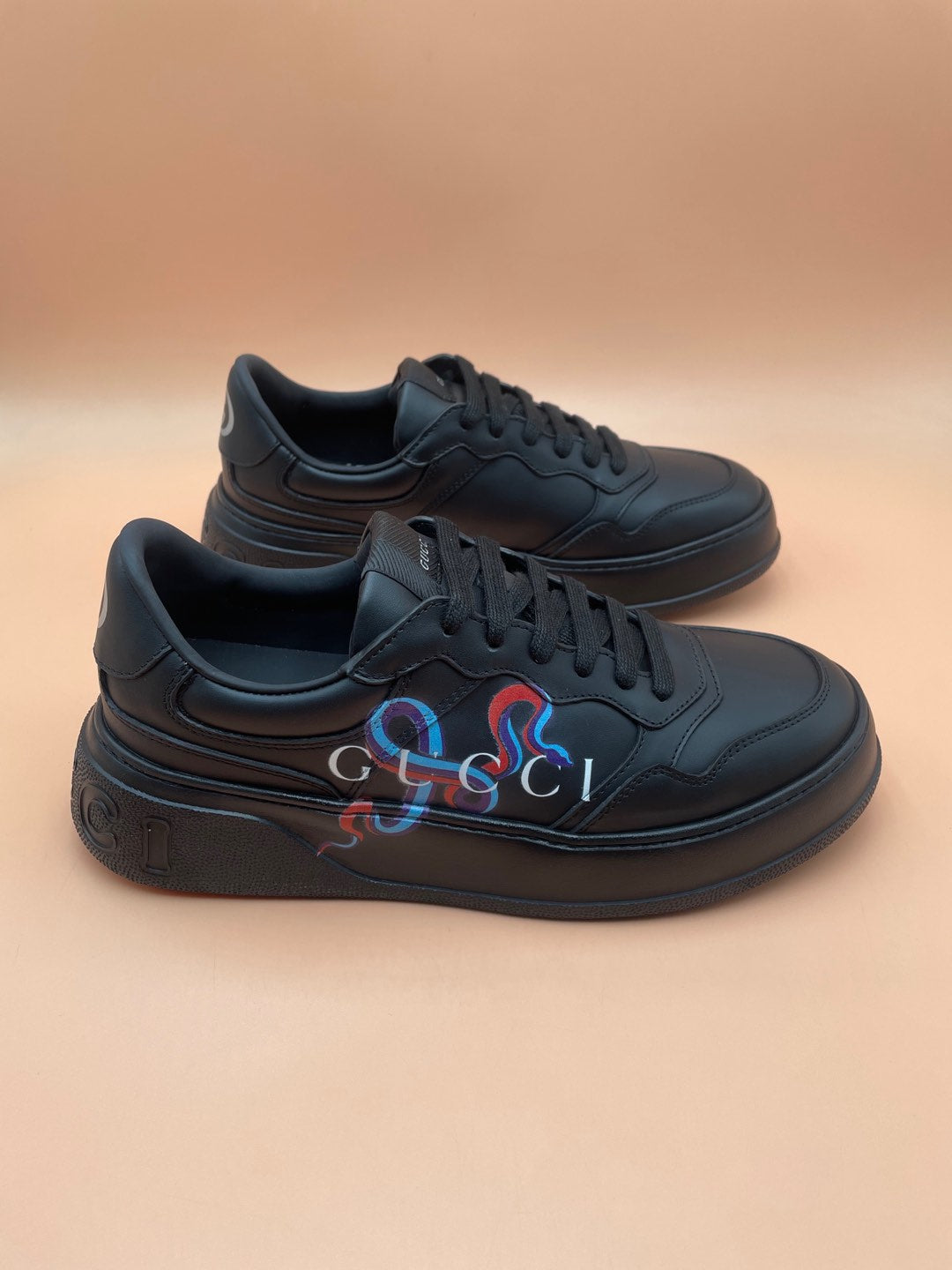 GG Men's Sneaker Black Cowhide 523544