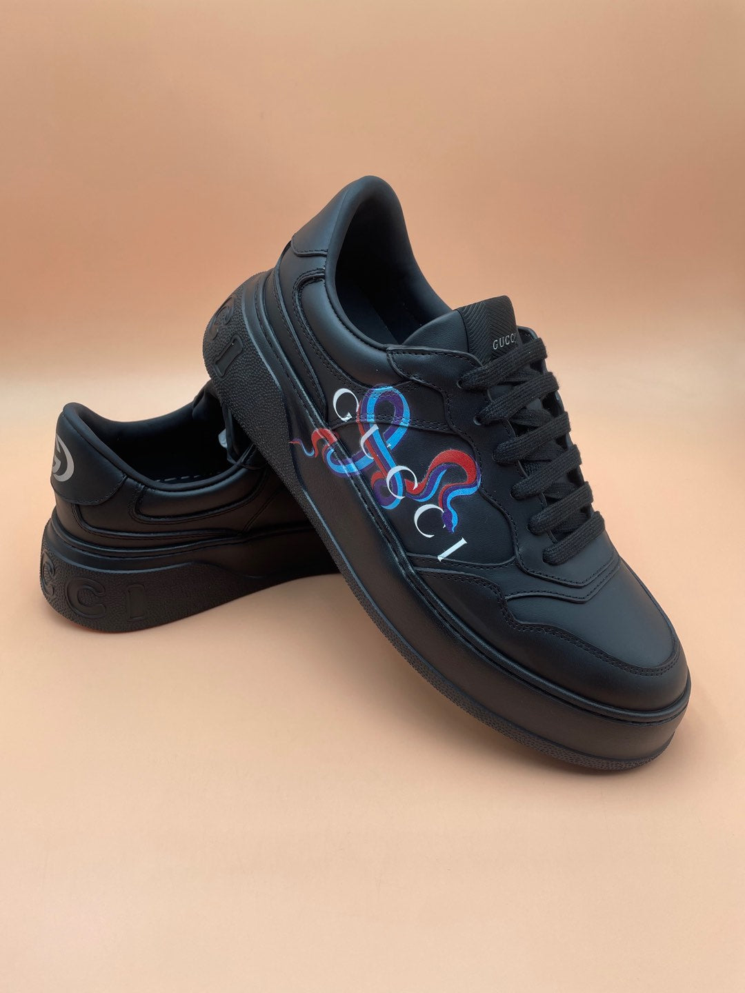 GG Men's Sneaker Black Cowhide 523544