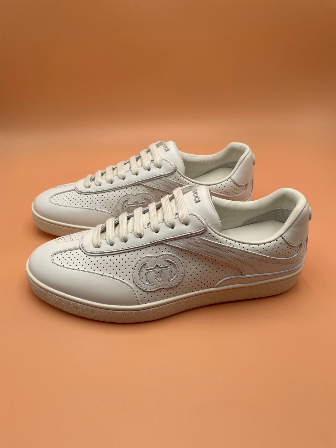 GG Men's G75 Sneaker White Cowhide 523545