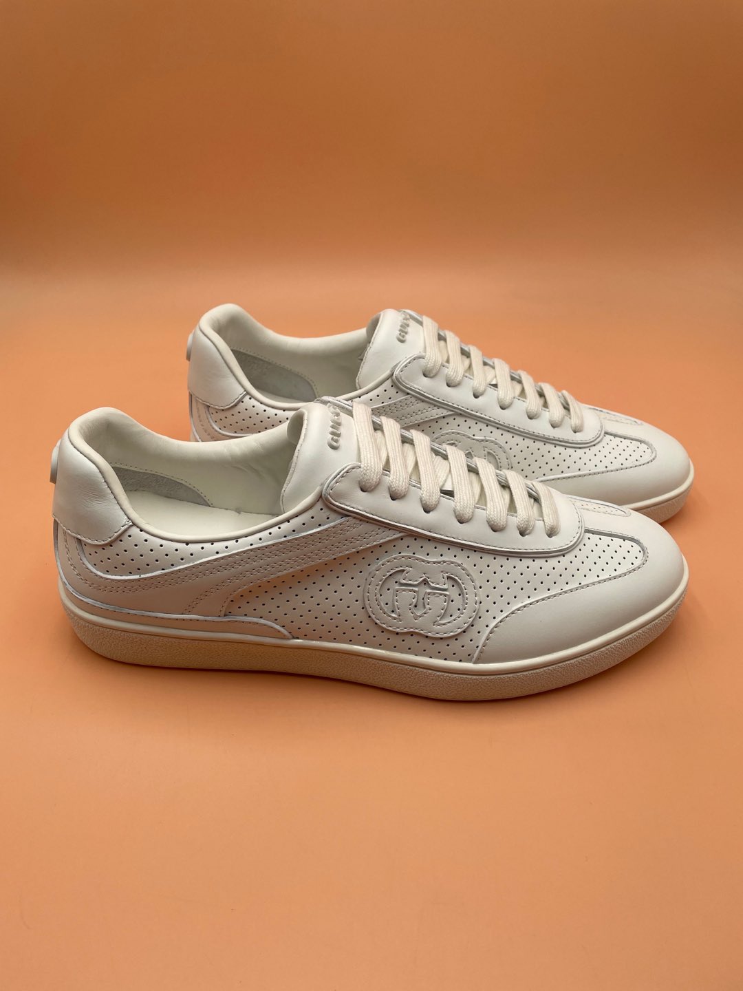 GG Men's G75 Sneaker White Cowhide 523545