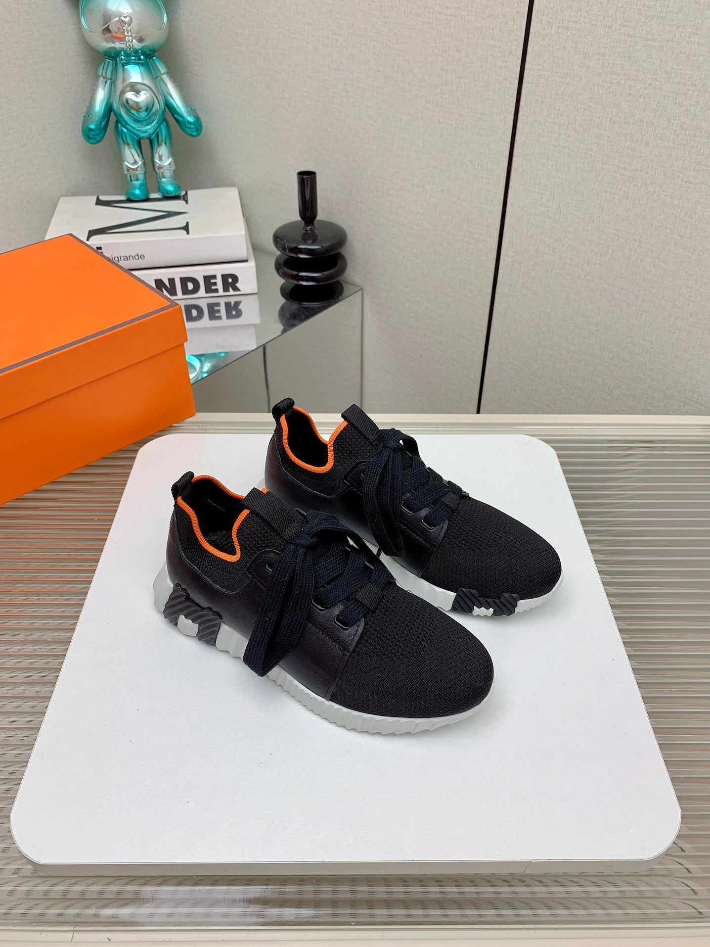 HM Depart Slip-on Sneaker In Black Woven Fabric 106328