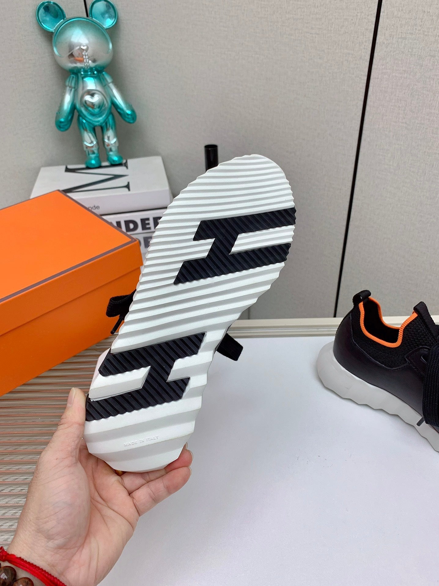 HM Depart Slip-on Sneaker In Black Woven Fabric 106328