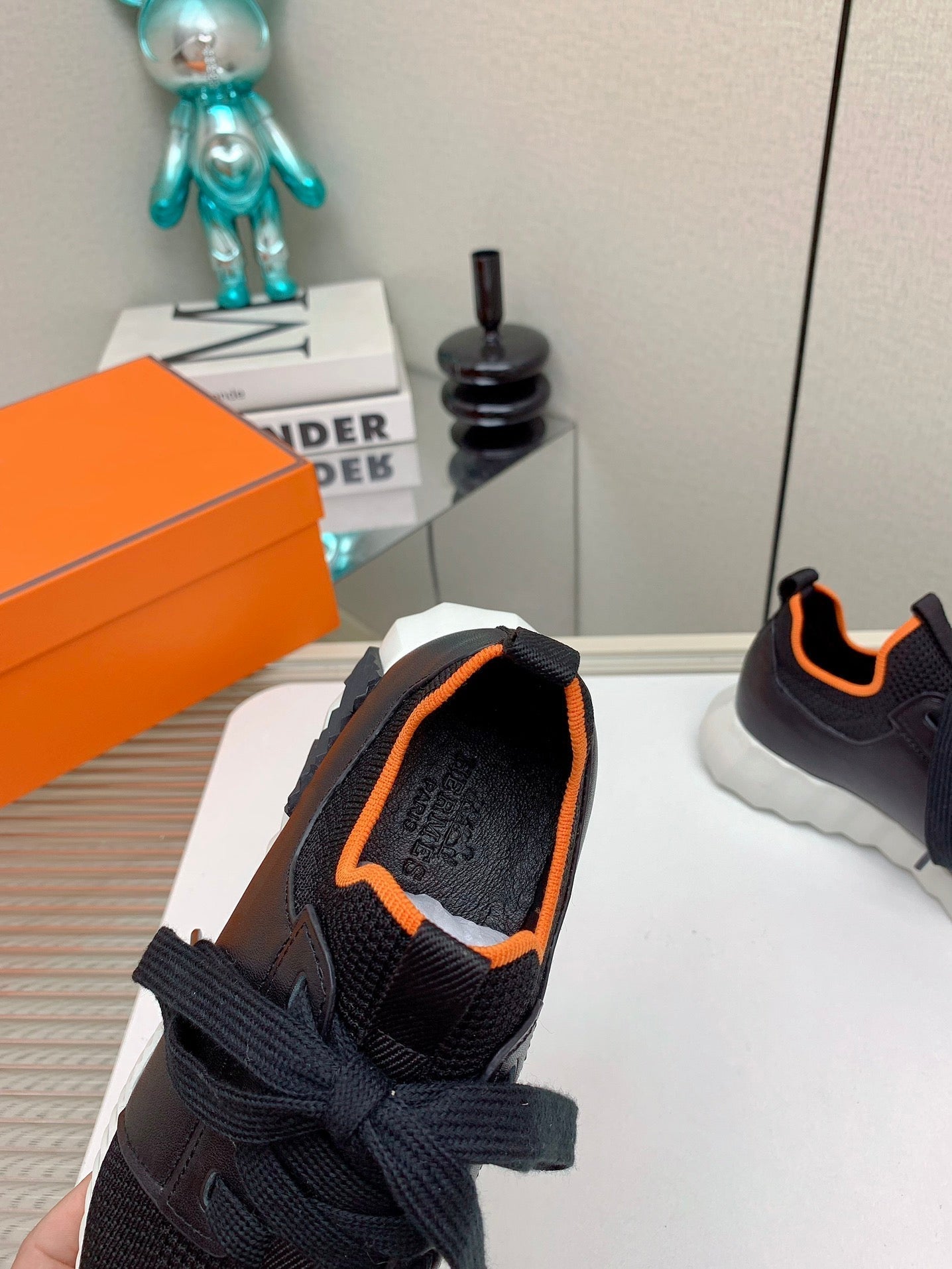 HM Depart Slip-on Sneaker In Black Woven Fabric 106328