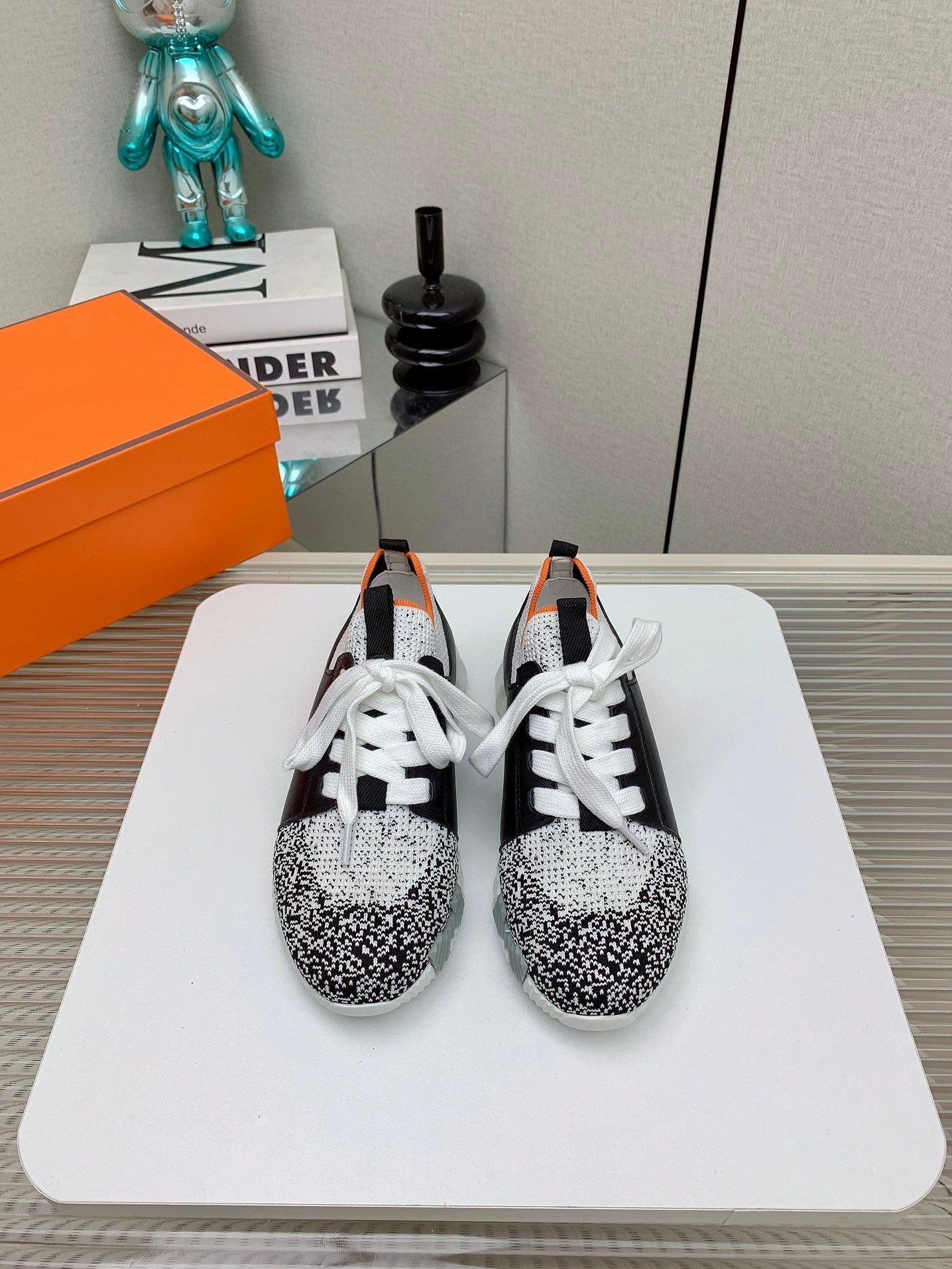 HM Depart Slip-on Sneaker In Black Omber Woven Fabric 106329