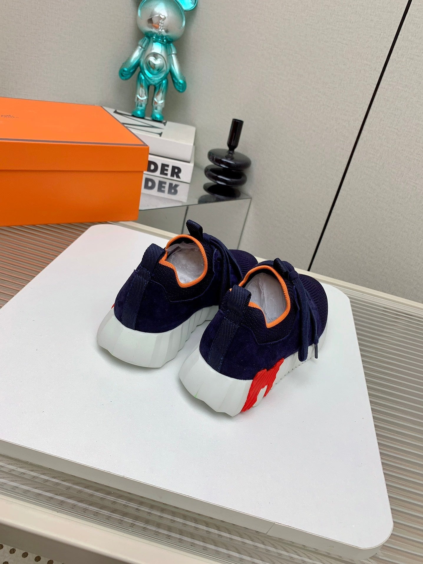 HM Depart Slip-on Sneaker In Navy Blue Woven Fabric 106330