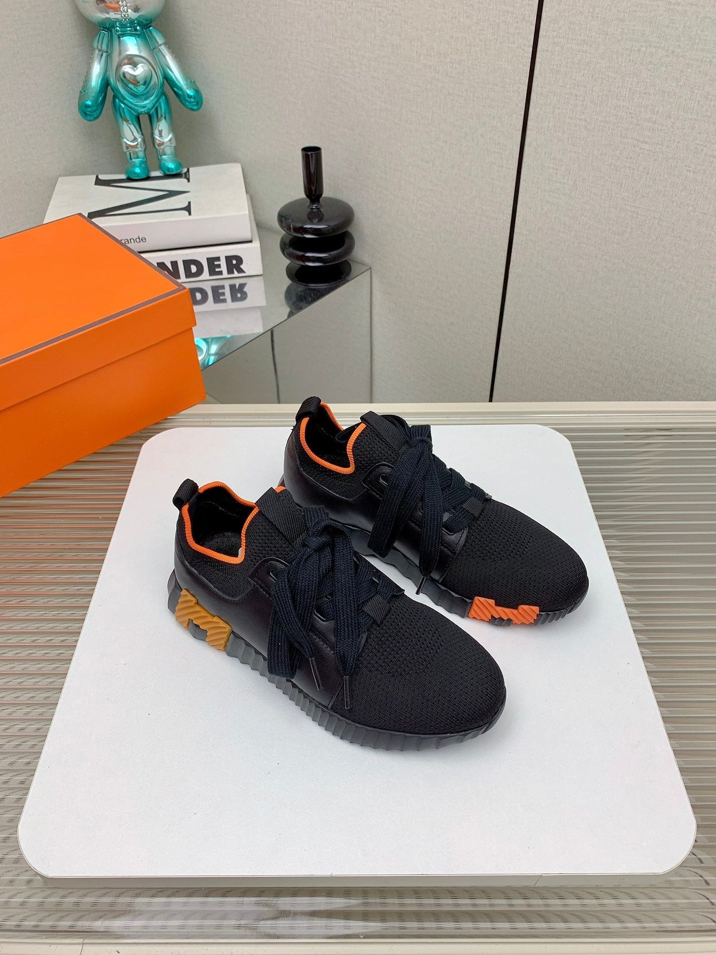 HM Depart Slip-on Sneaker In Black Woven Fabric 106331