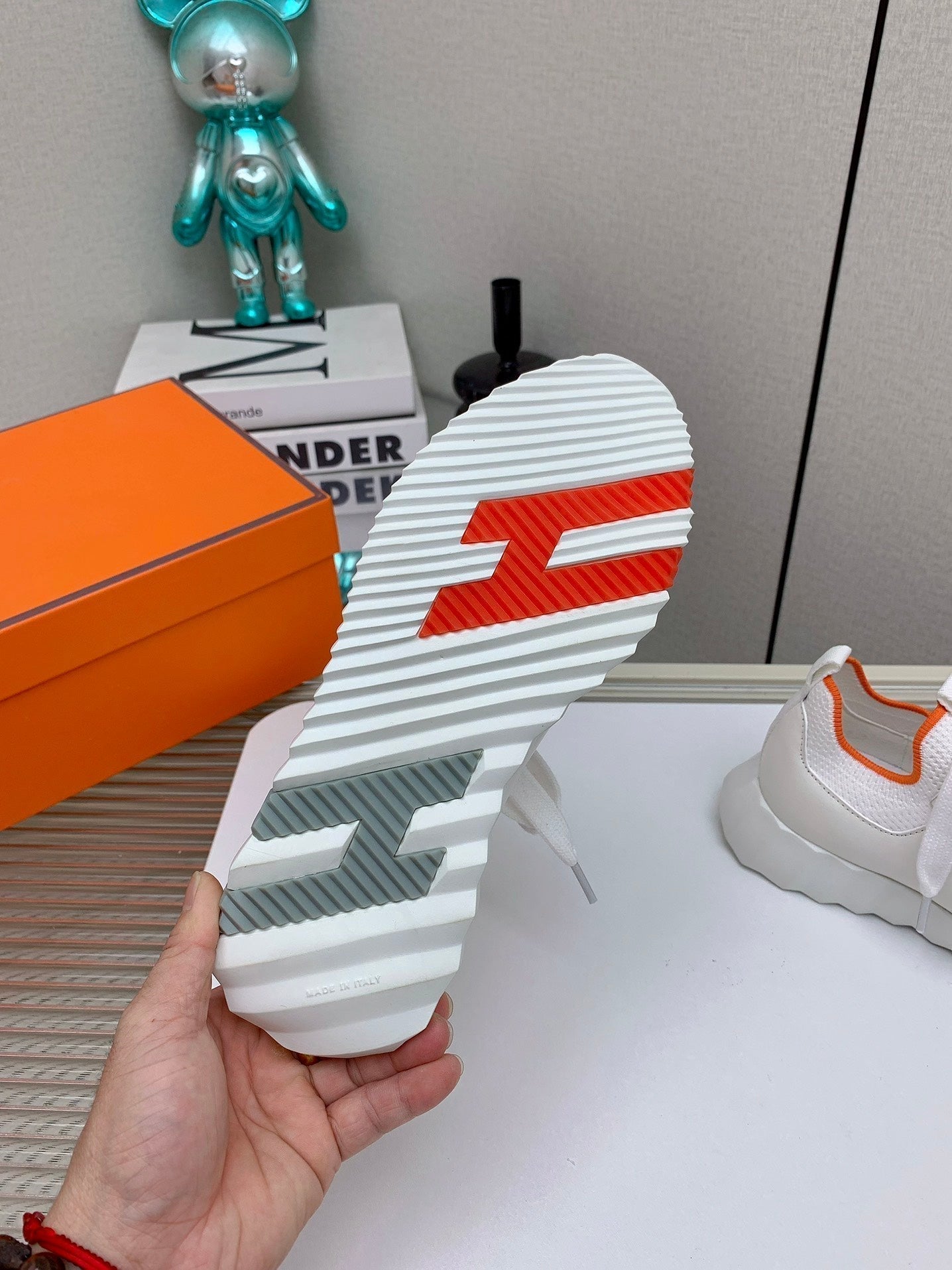 HM Depart Slip-on Sneaker In White Woven Fabric 106333