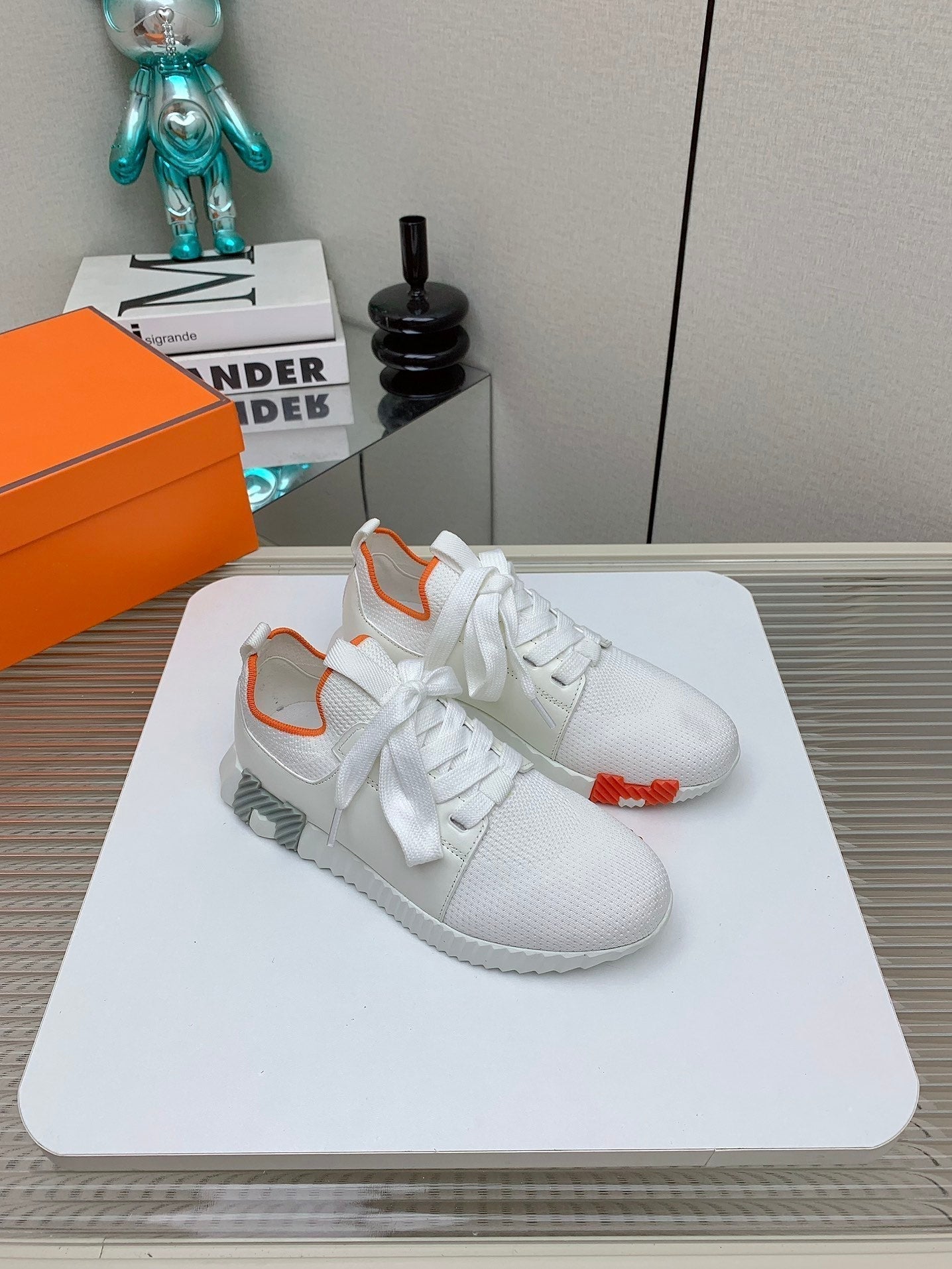 HM Depart Slip-on Sneaker In White Woven Fabric 106333