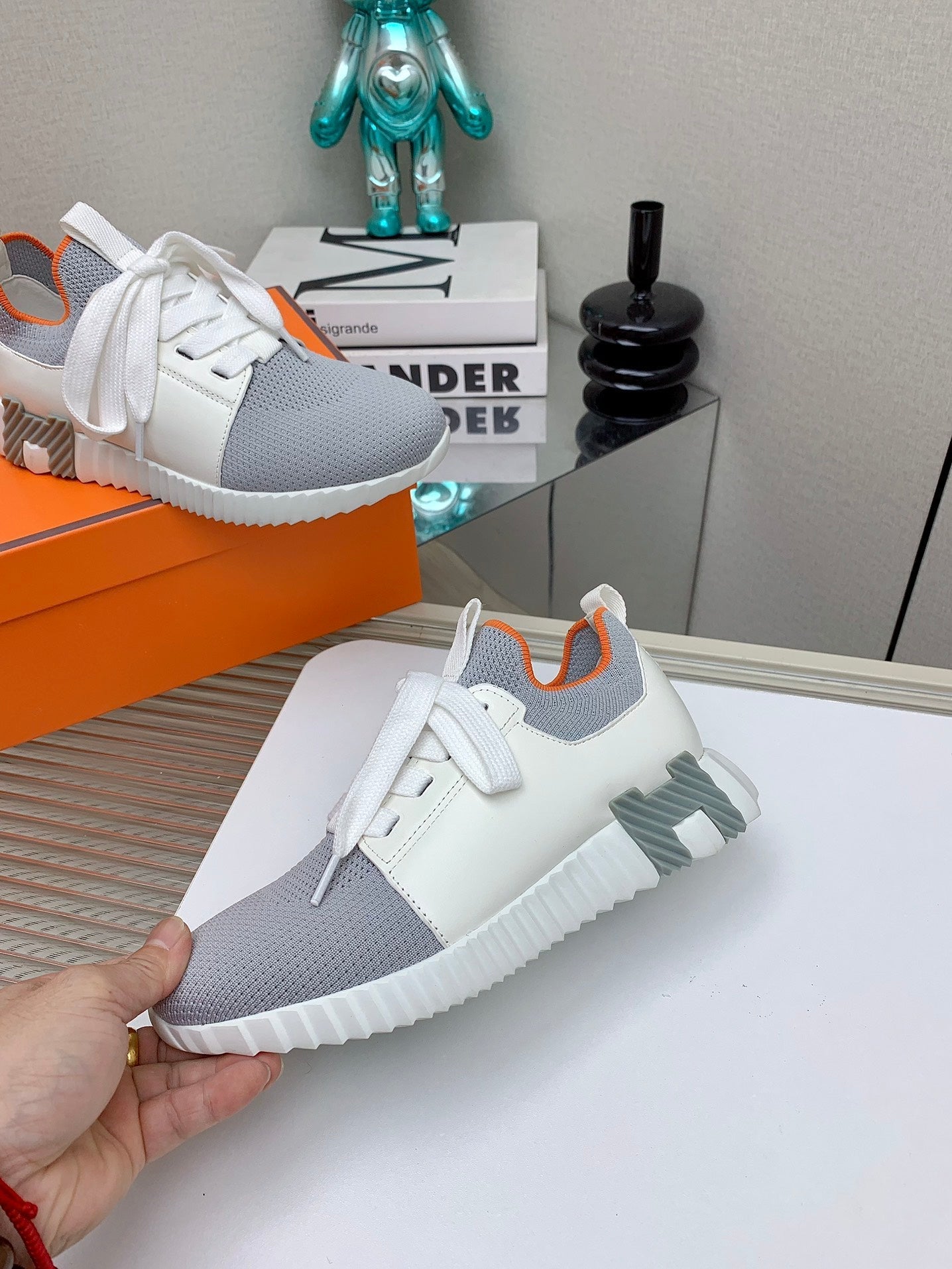 HM Depart Slip-on Sneaker In Grey Woven Fabric 106340