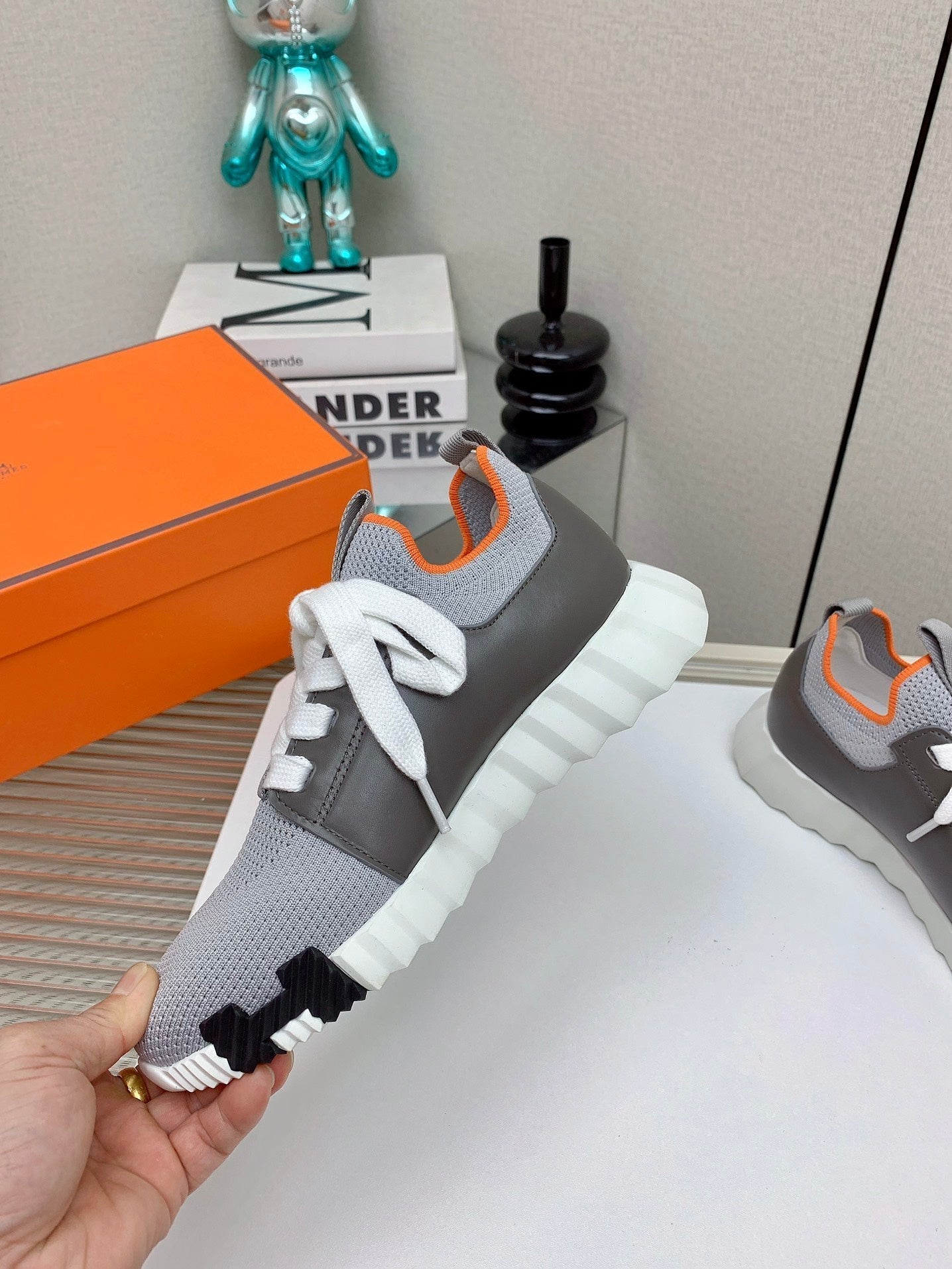 HM Depart Slip-on Sneaker In Grey Woven Fabric 106338