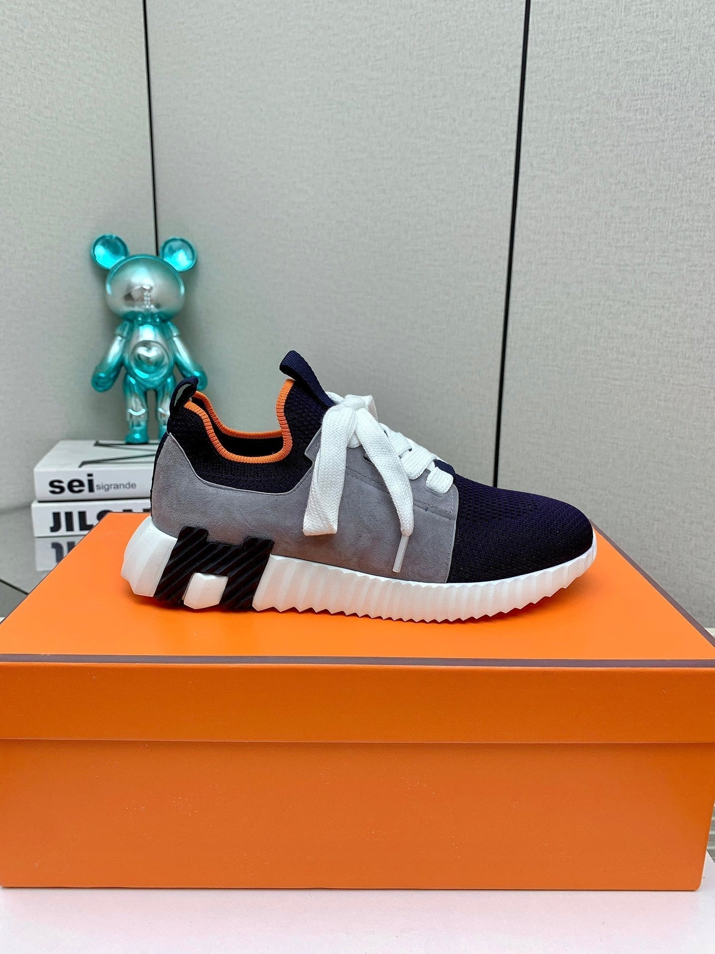 HM Depart Slip-on Sneaker In Dark Navy Blue Woven Fabric 106336