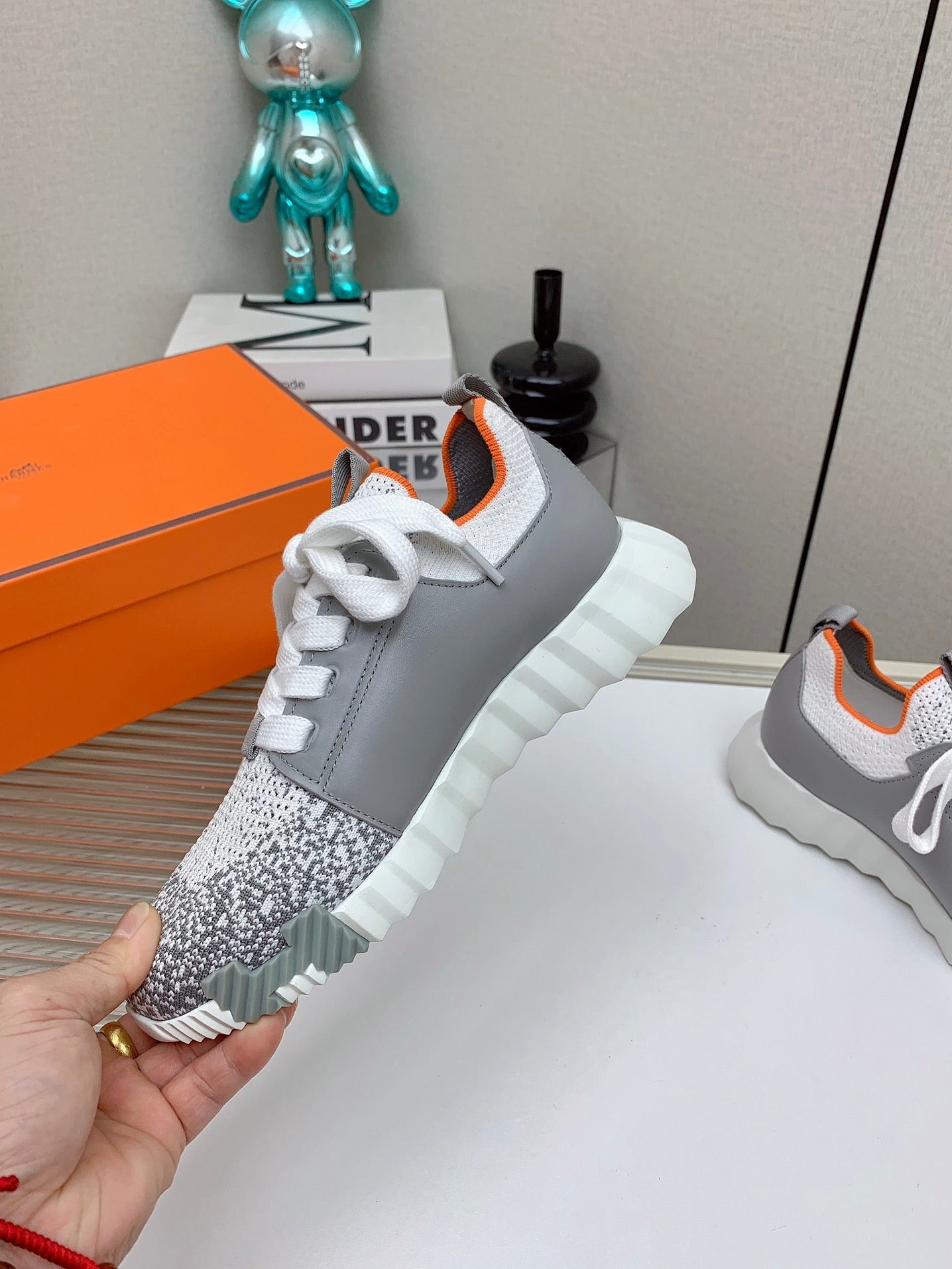 HM Depart Slip-on Sneaker In Grey Omber Woven Fabric 106335