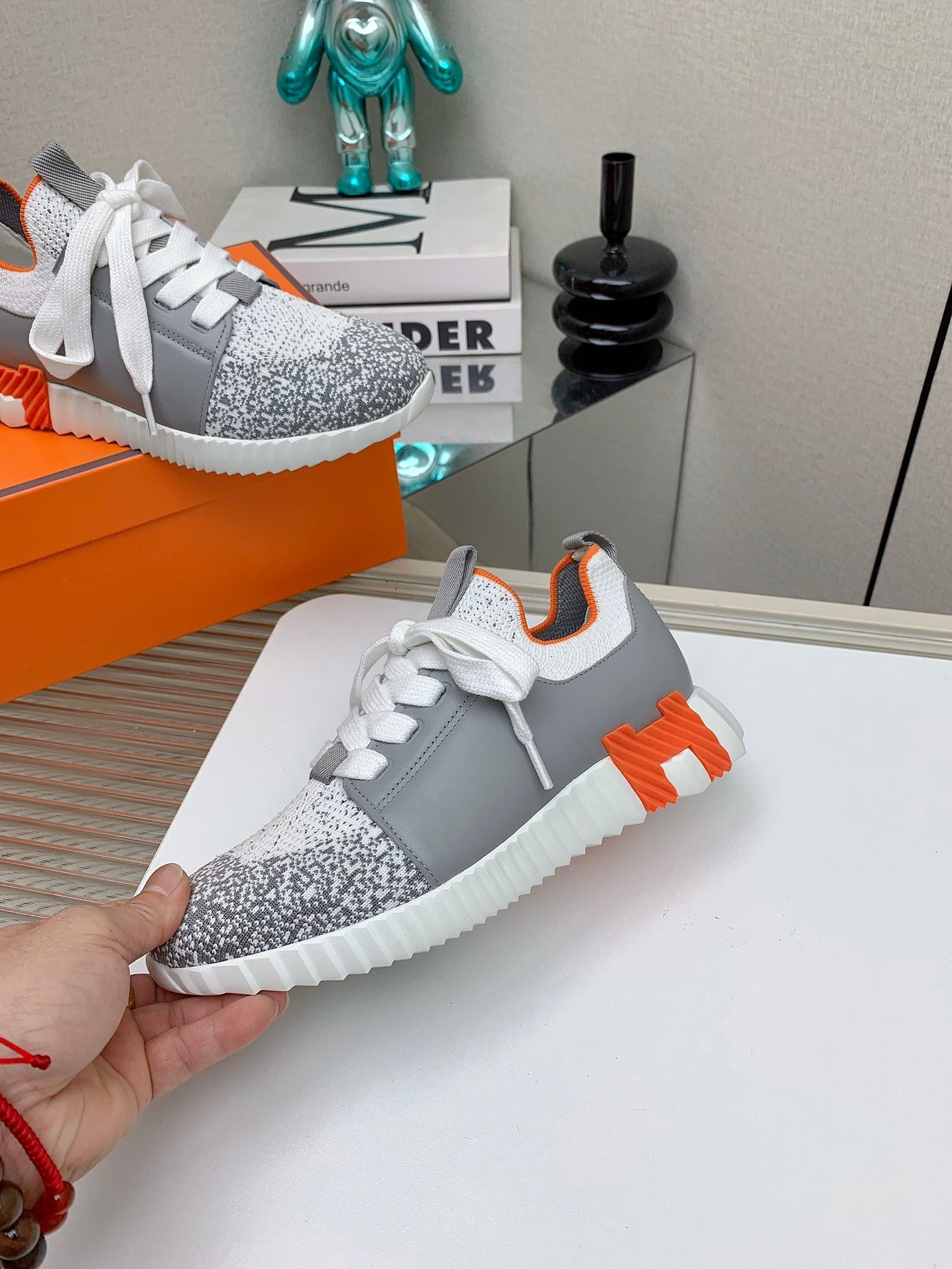 HM Depart Slip-on Sneaker In Grey Omber Woven Fabric 106335