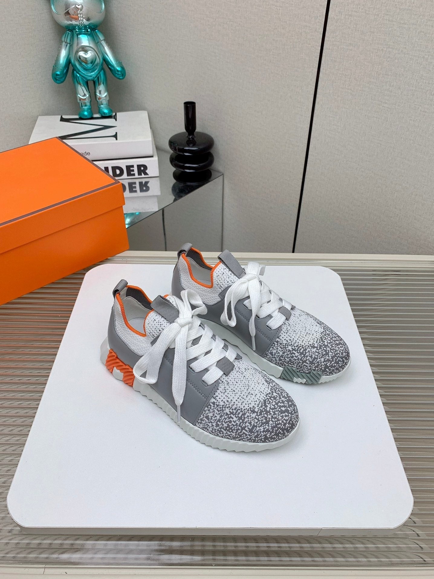 HM Depart Slip-on Sneaker In Grey Omber Woven Fabric 106335