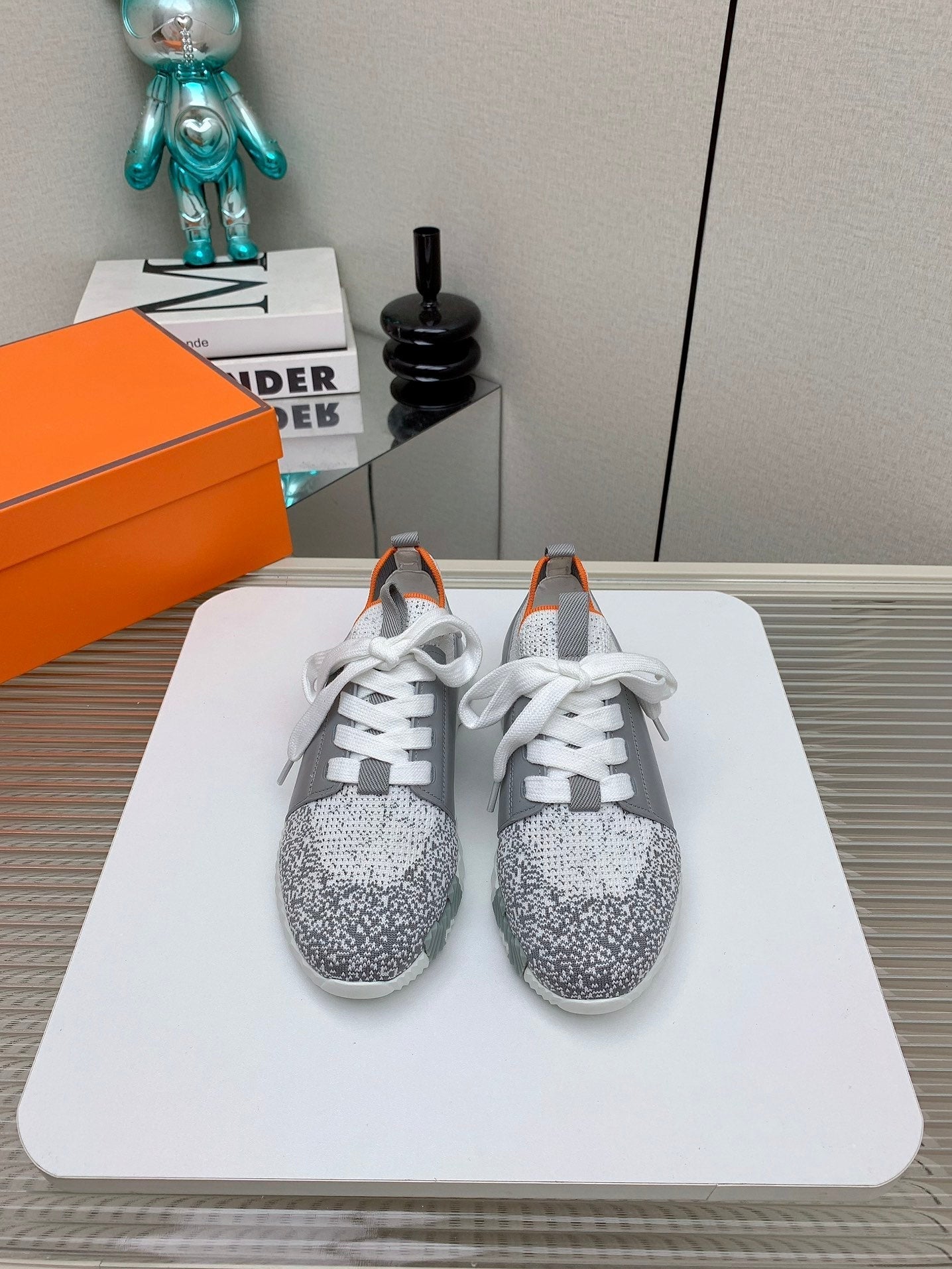 HM Depart Slip-on Sneaker In Grey Omber Woven Fabric 106335