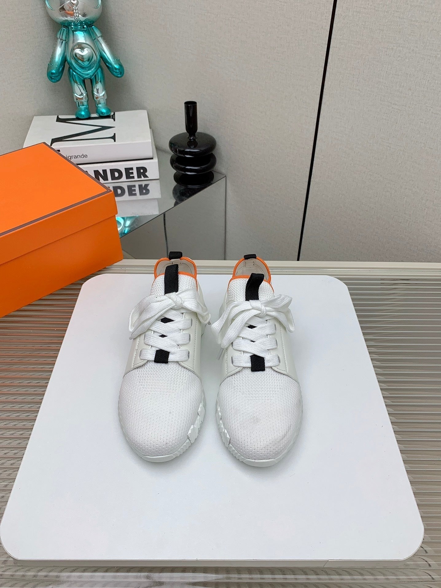 HM Depart Slip-on Sneaker In White Woven Fabric 106327