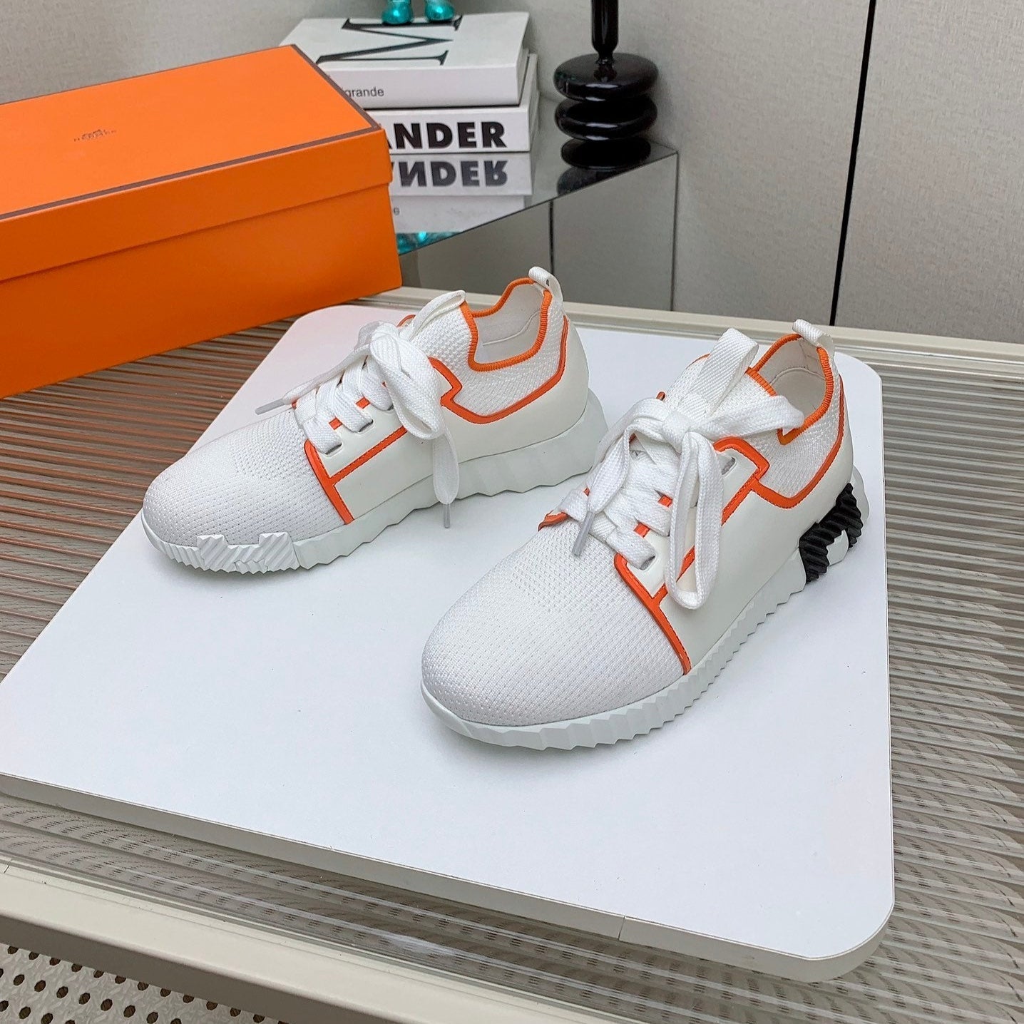 HM Depart Slip-on Sneaker In White Woven Fabric 106323