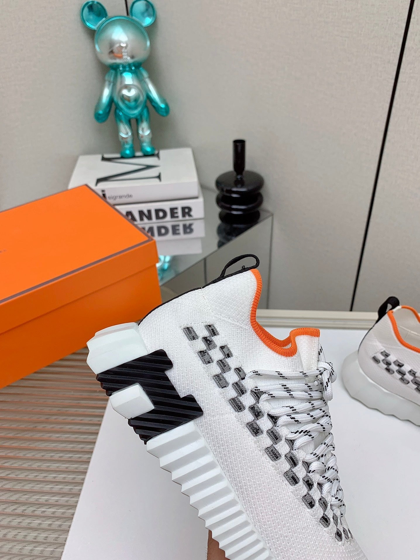 HM Flex slip-on sneaker In White Woven Fabric 106321