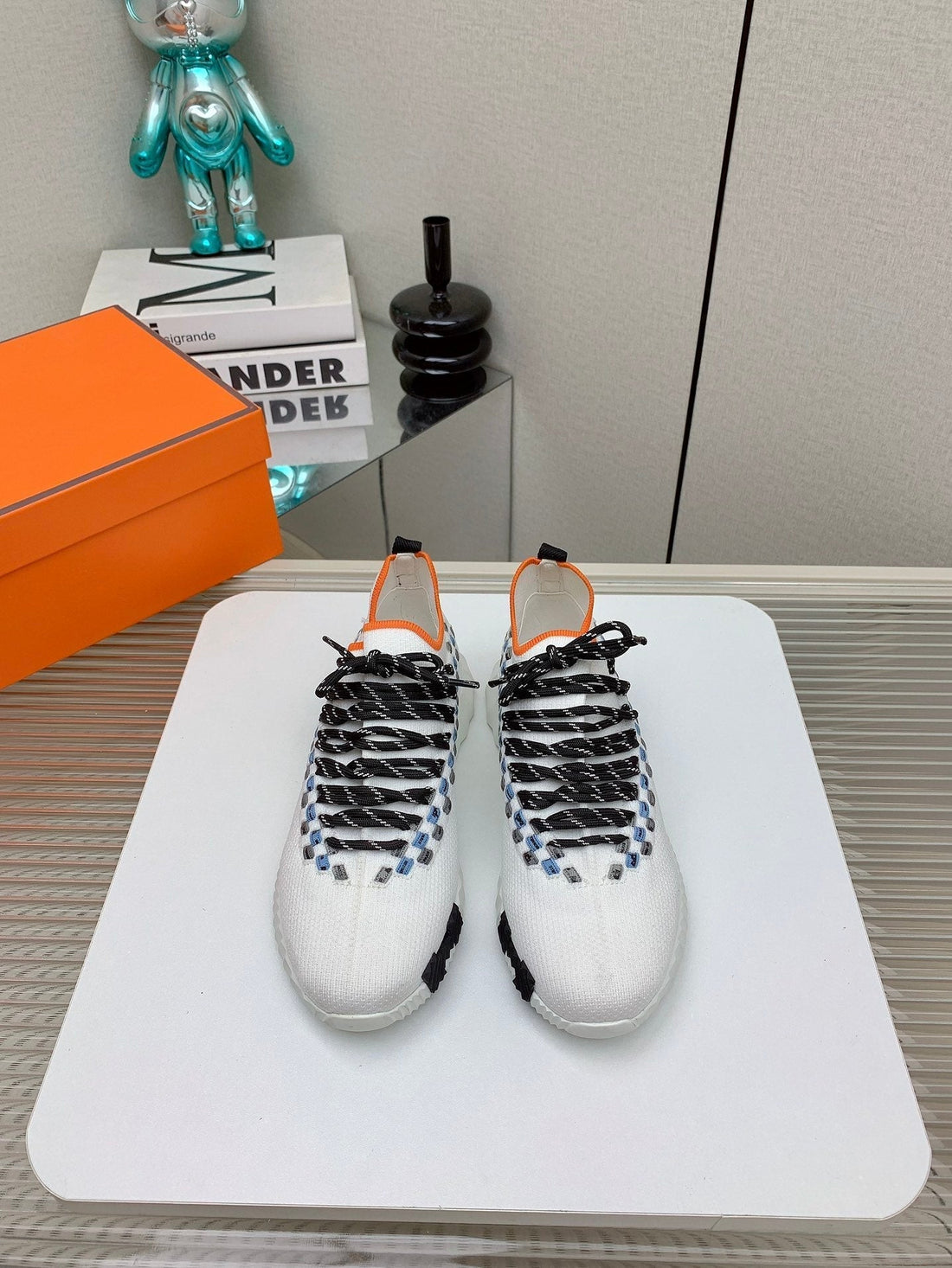 HM Flex slip-on sneaker In White Woven Fabric 106319