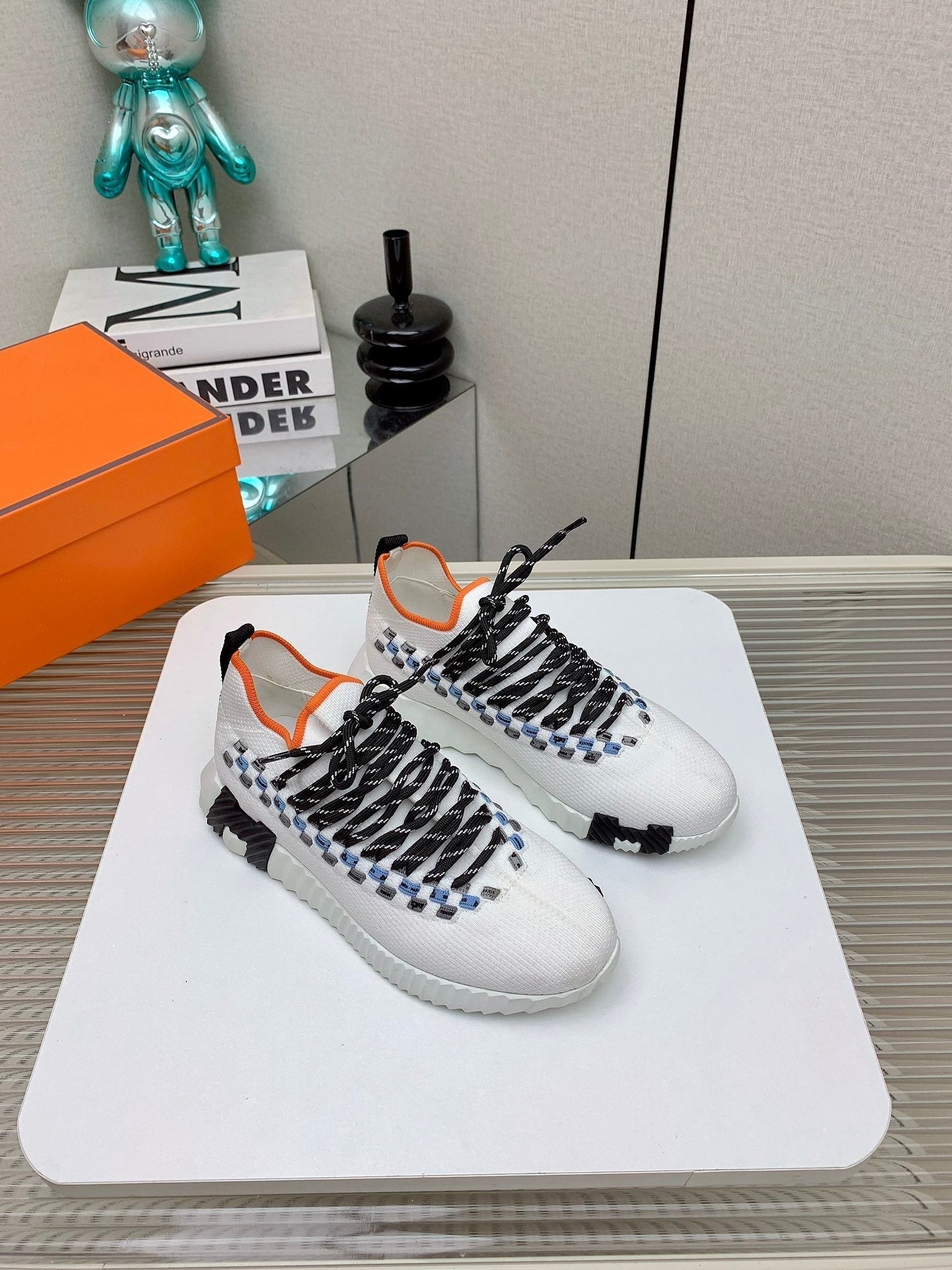 HM Flex slip-on sneaker In White Woven Fabric 106319