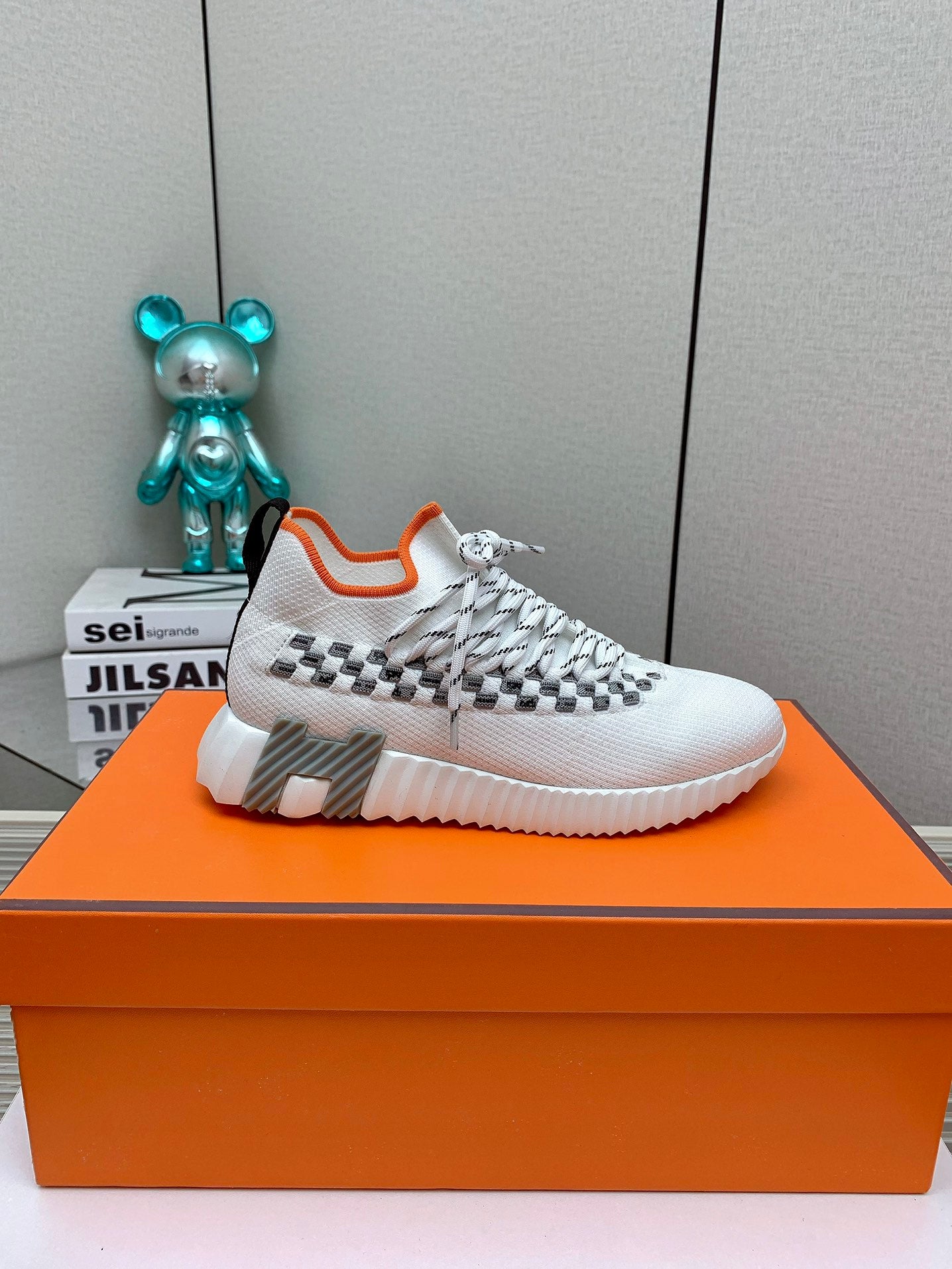 HM Flex slip-on sneaker In White Woven Fabric 106317