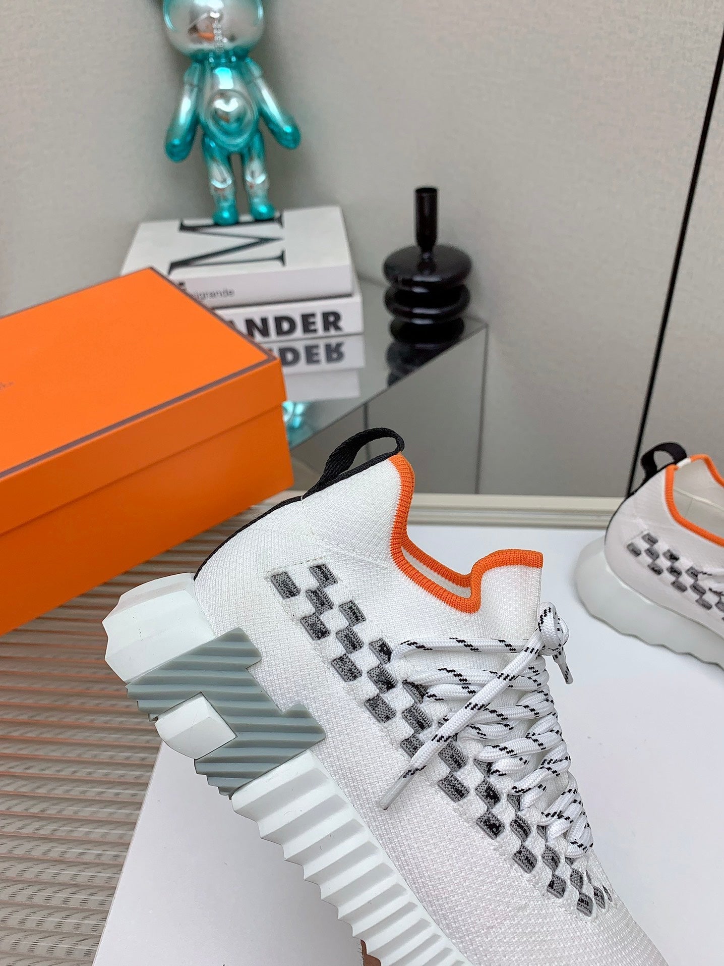 HM Flex slip-on sneaker In White Woven Fabric 106317