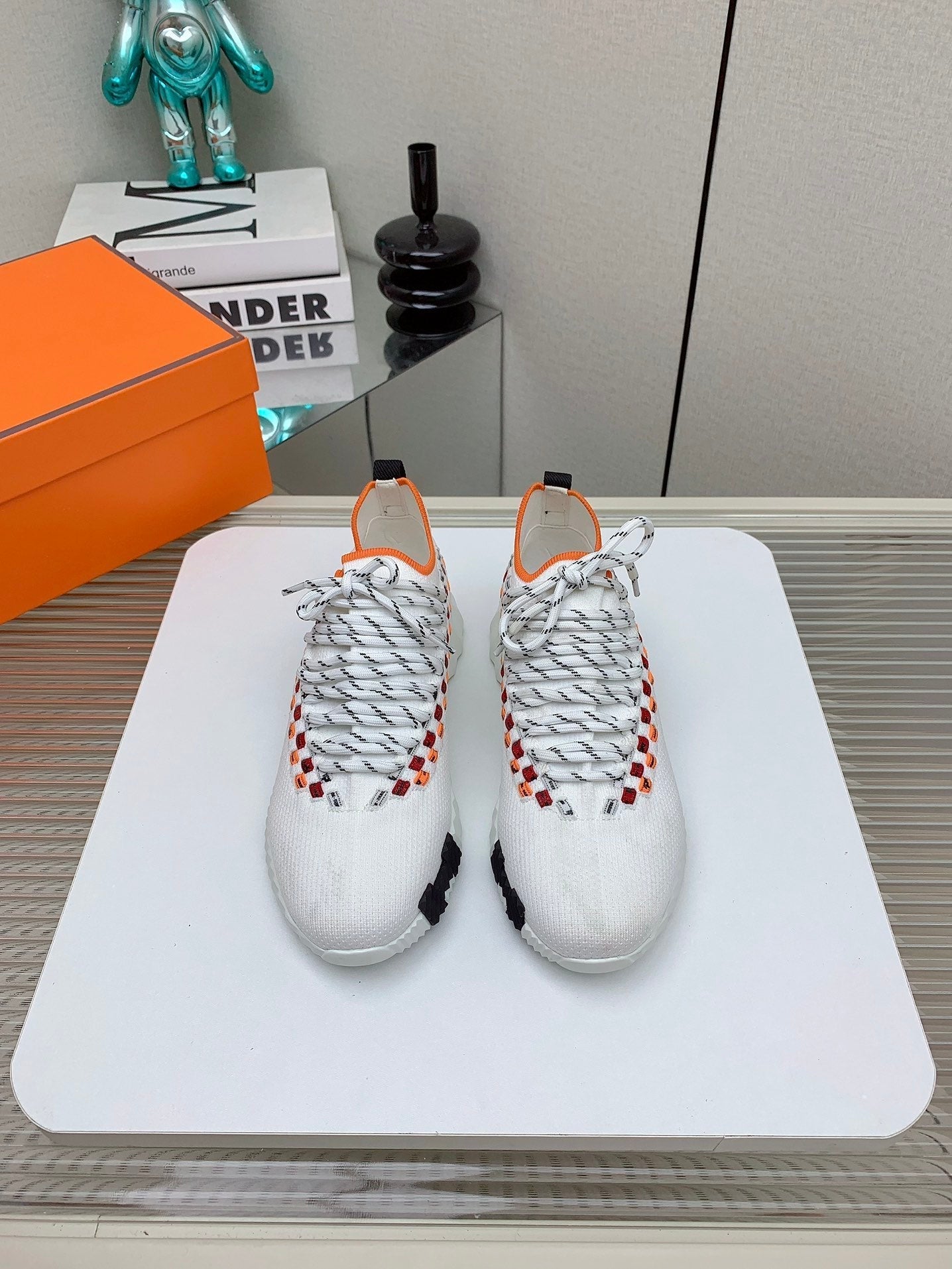 HM Flex slip-on sneaker In White Woven Fabric 106316