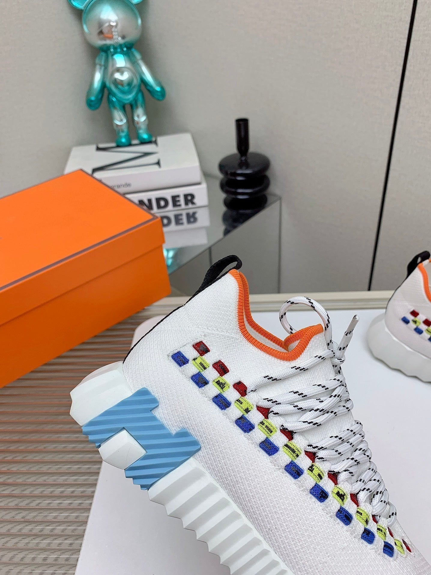 HM Flex slip-on sneaker In White Woven Fabric 106314