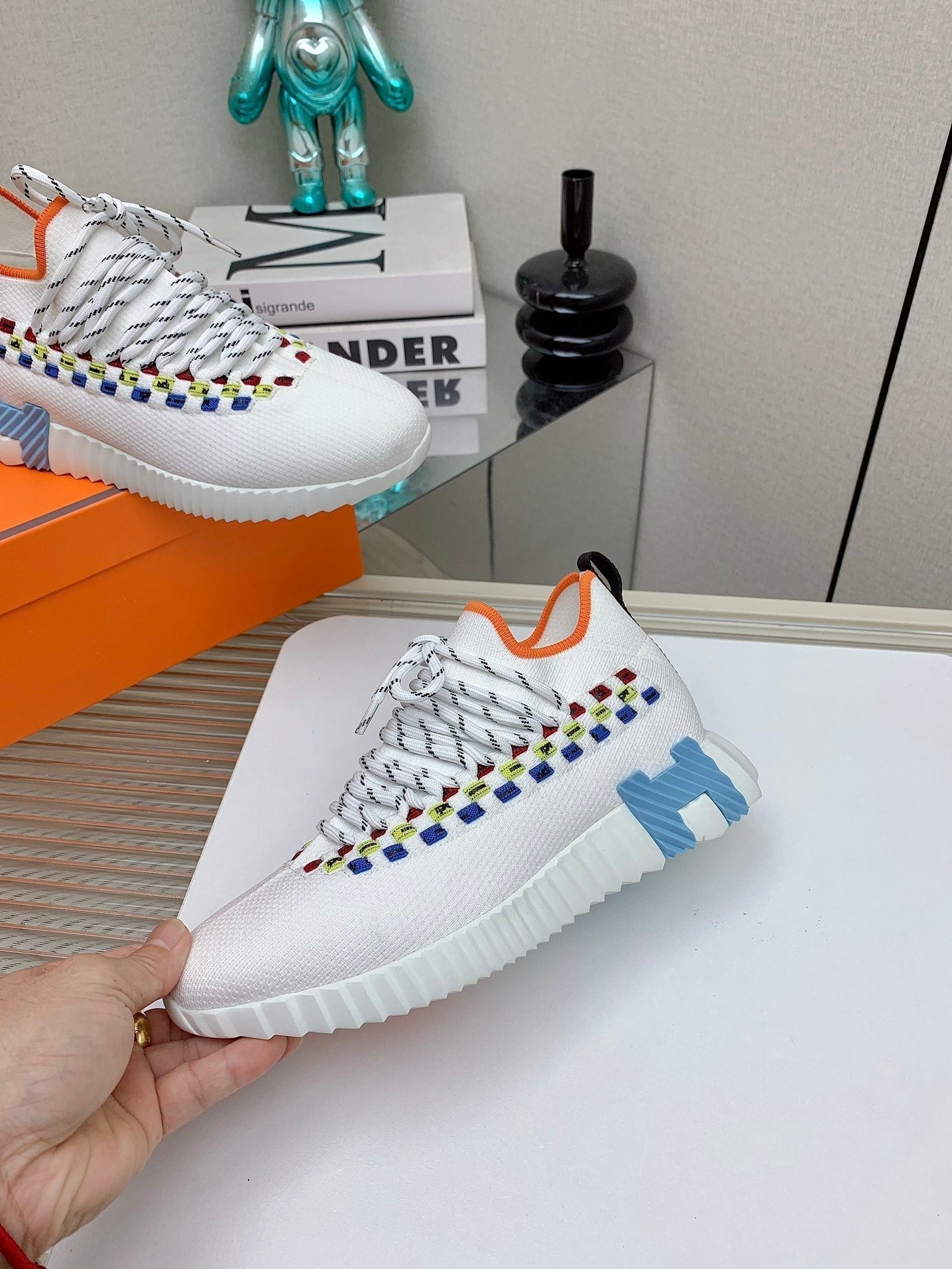 HM Flex slip-on sneaker In White Woven Fabric 106314