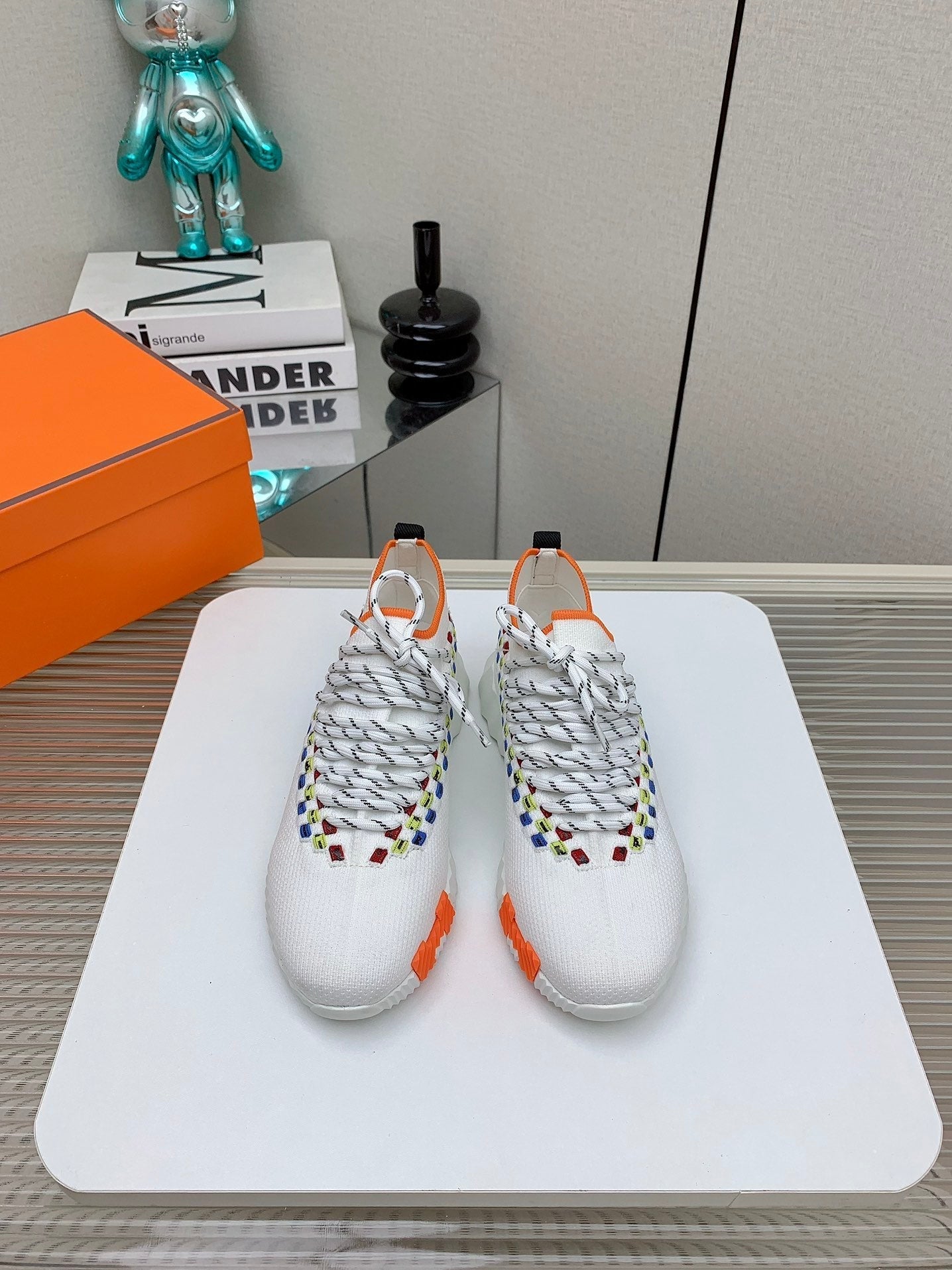 HM Flex slip-on sneaker In White Woven Fabric 106314