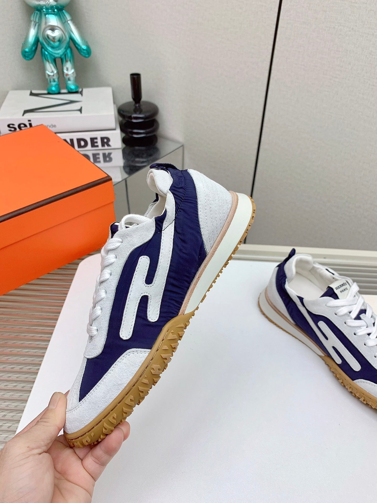 HM Jet Sneaker 20MM Navy Blue Suede 106378