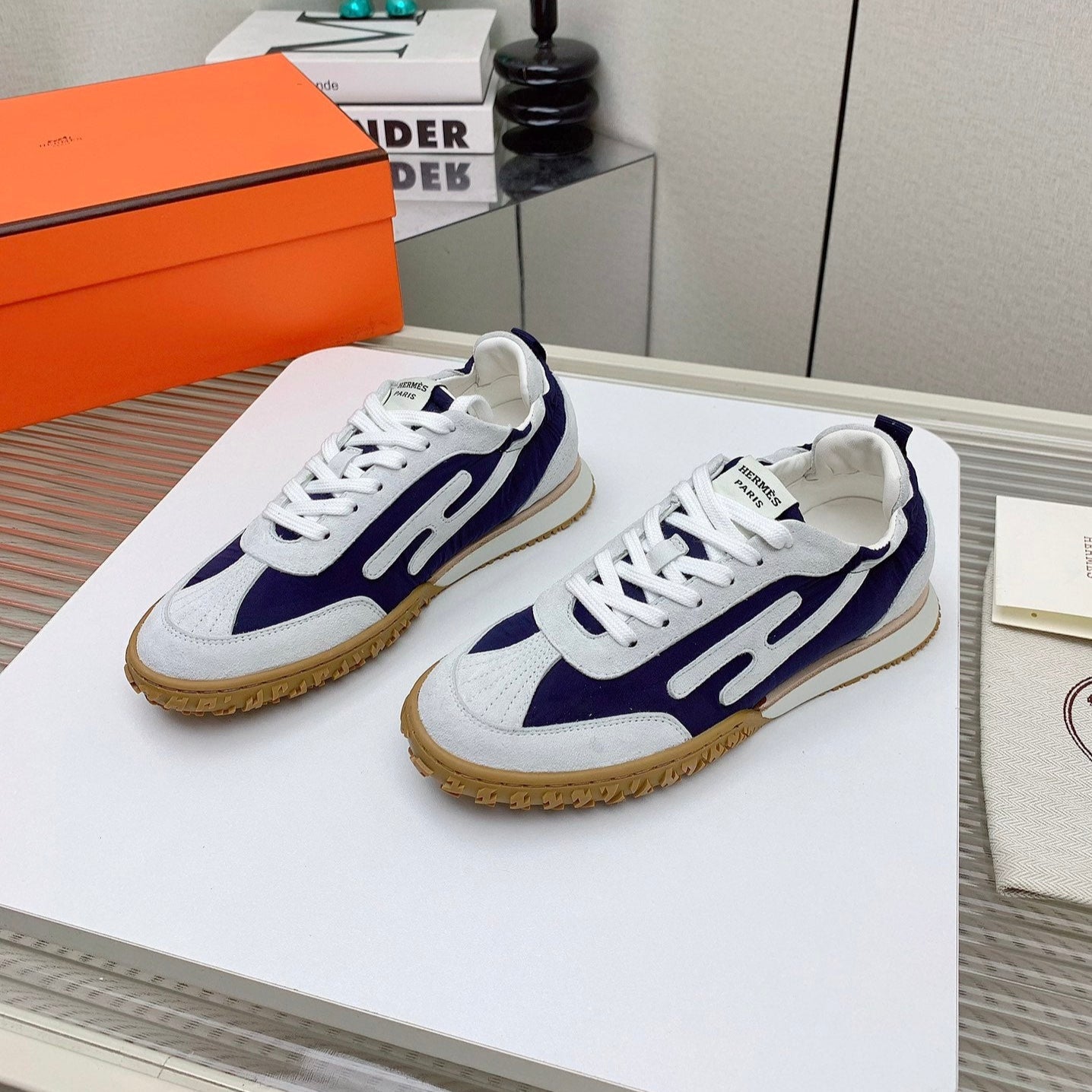 HM Jet Sneaker 20MM Navy Blue Suede 106378