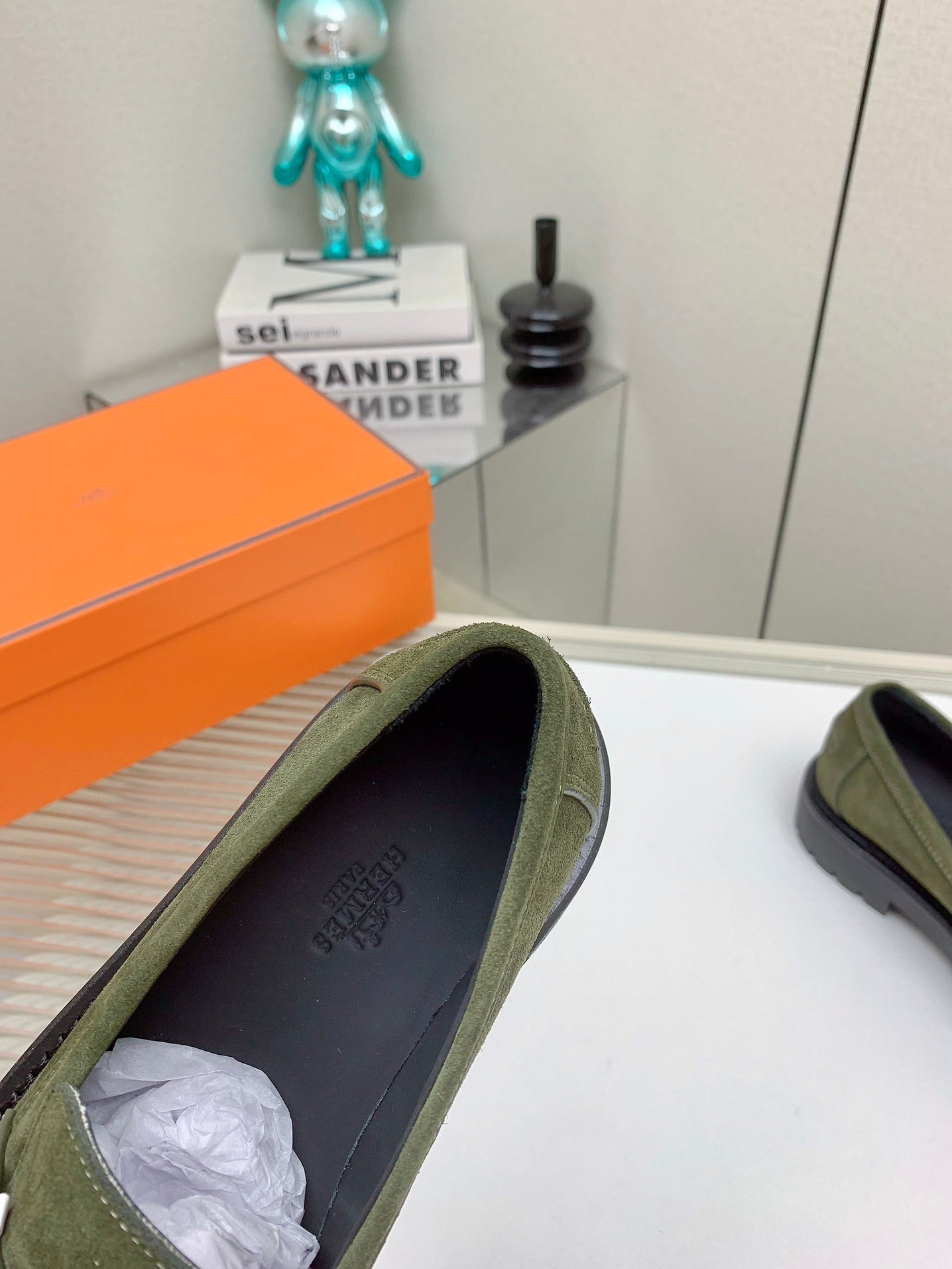 HM Icone Loafer Moss Green Suede 971403