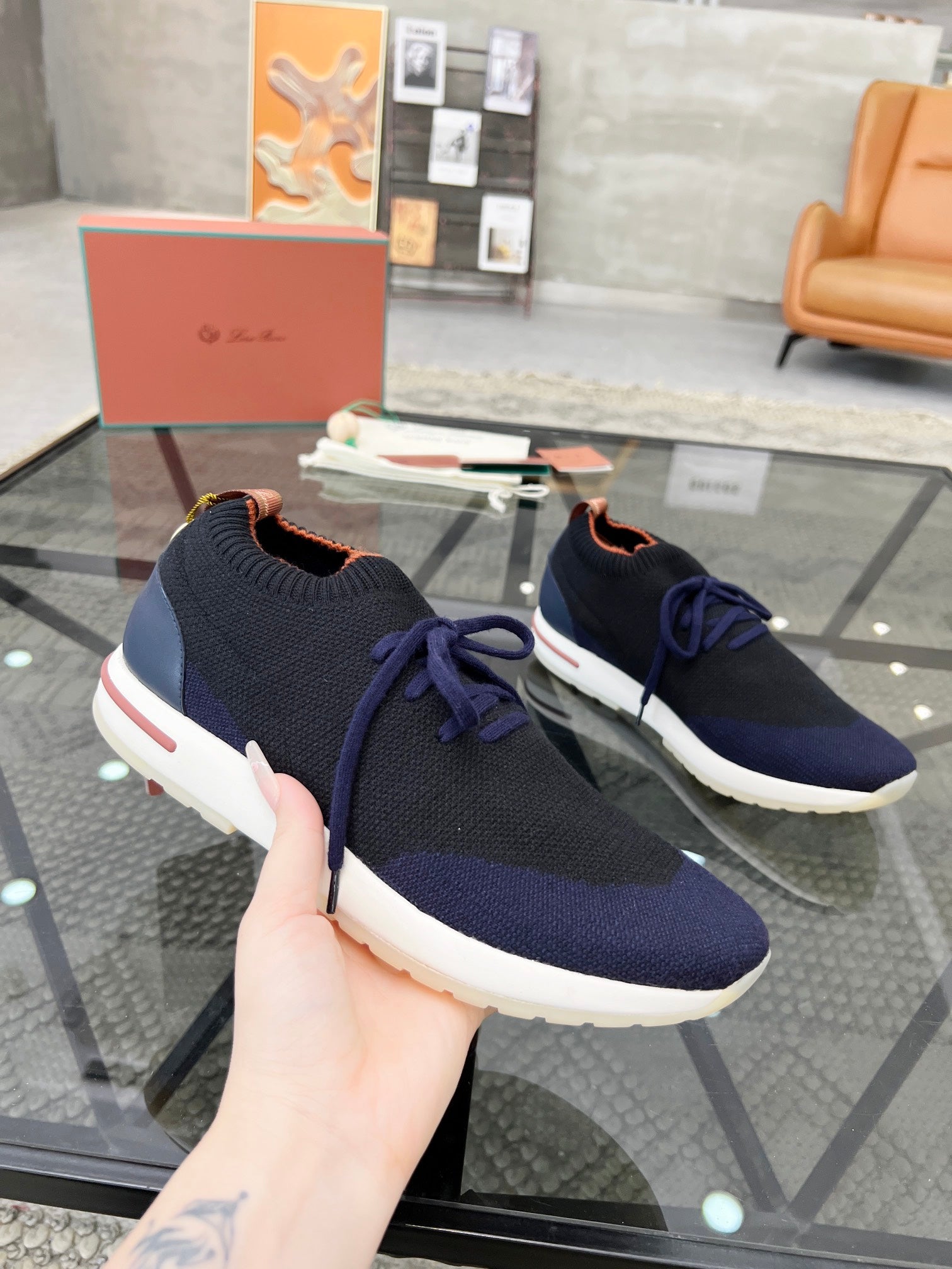 LP 360 LP FLEXY WALK SNEAKER NAVY AND BLACK WOOL