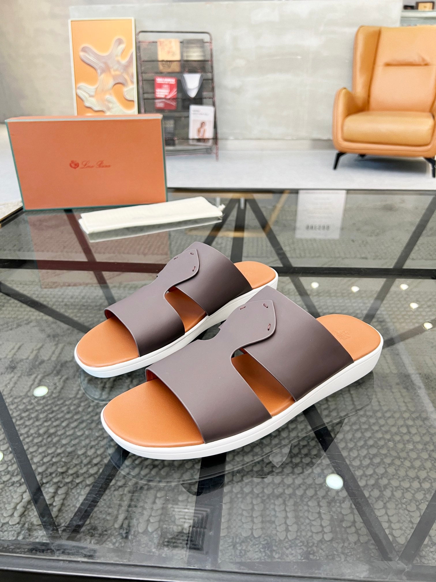 LP CROSSOVER SLIPPERS CHOCOLATE CALFSKIN